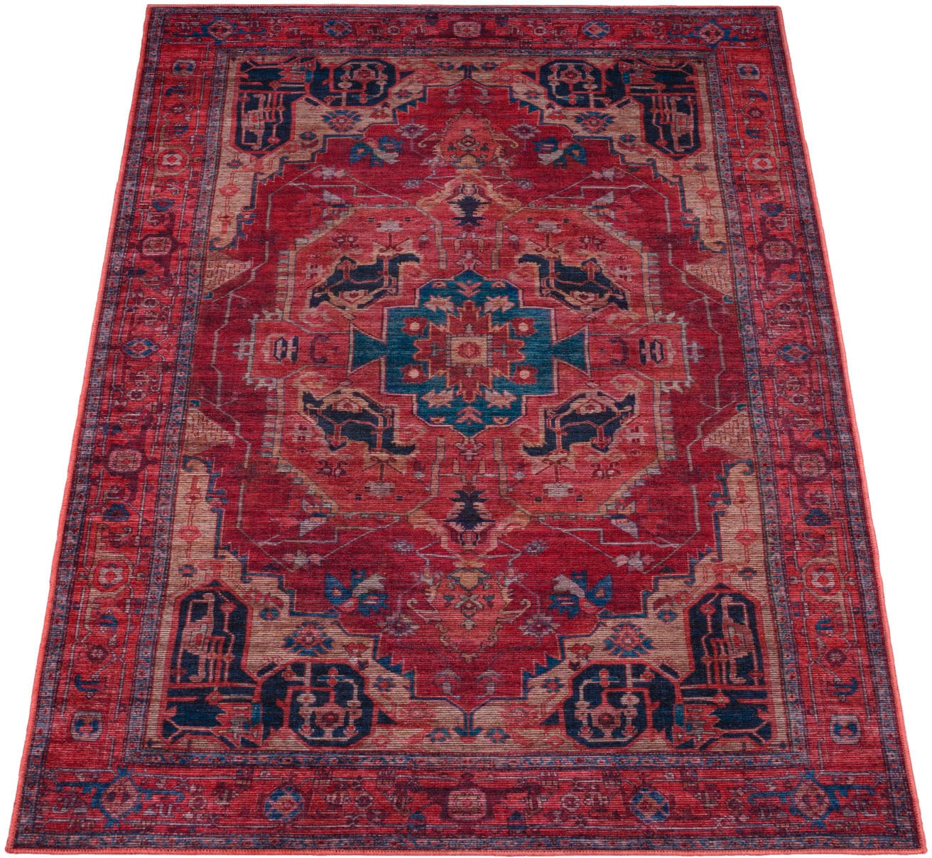Paco Home Teppich »Bordeaux 241«, rechteckig, 4 mm Höhe, Kurzflor, Orient-Optik, Vintage Design, waschbar