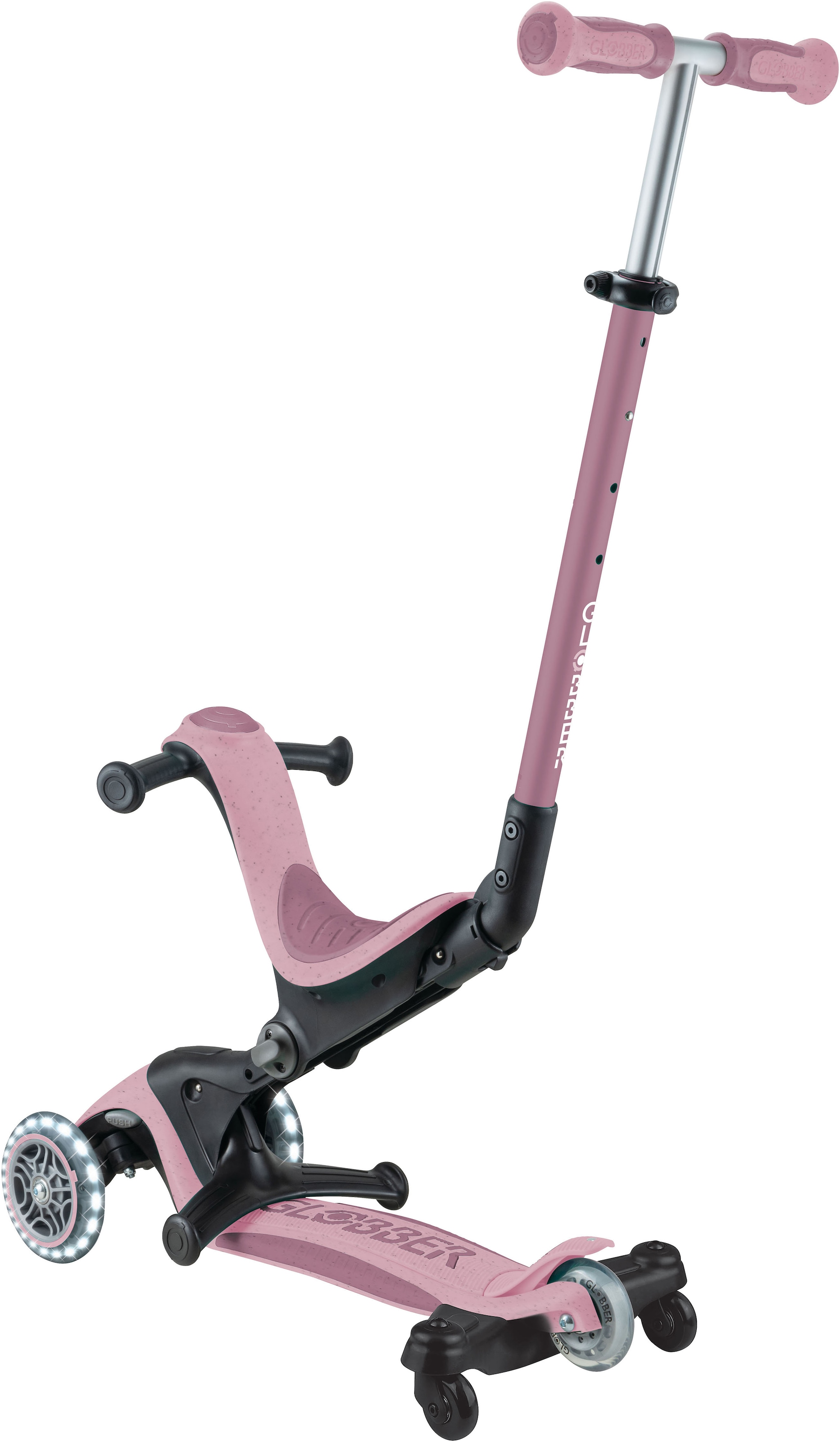 Globber Tretroller »GO-UP DELUXE LIGHTS ECO 360, mit Leuchtrollen«