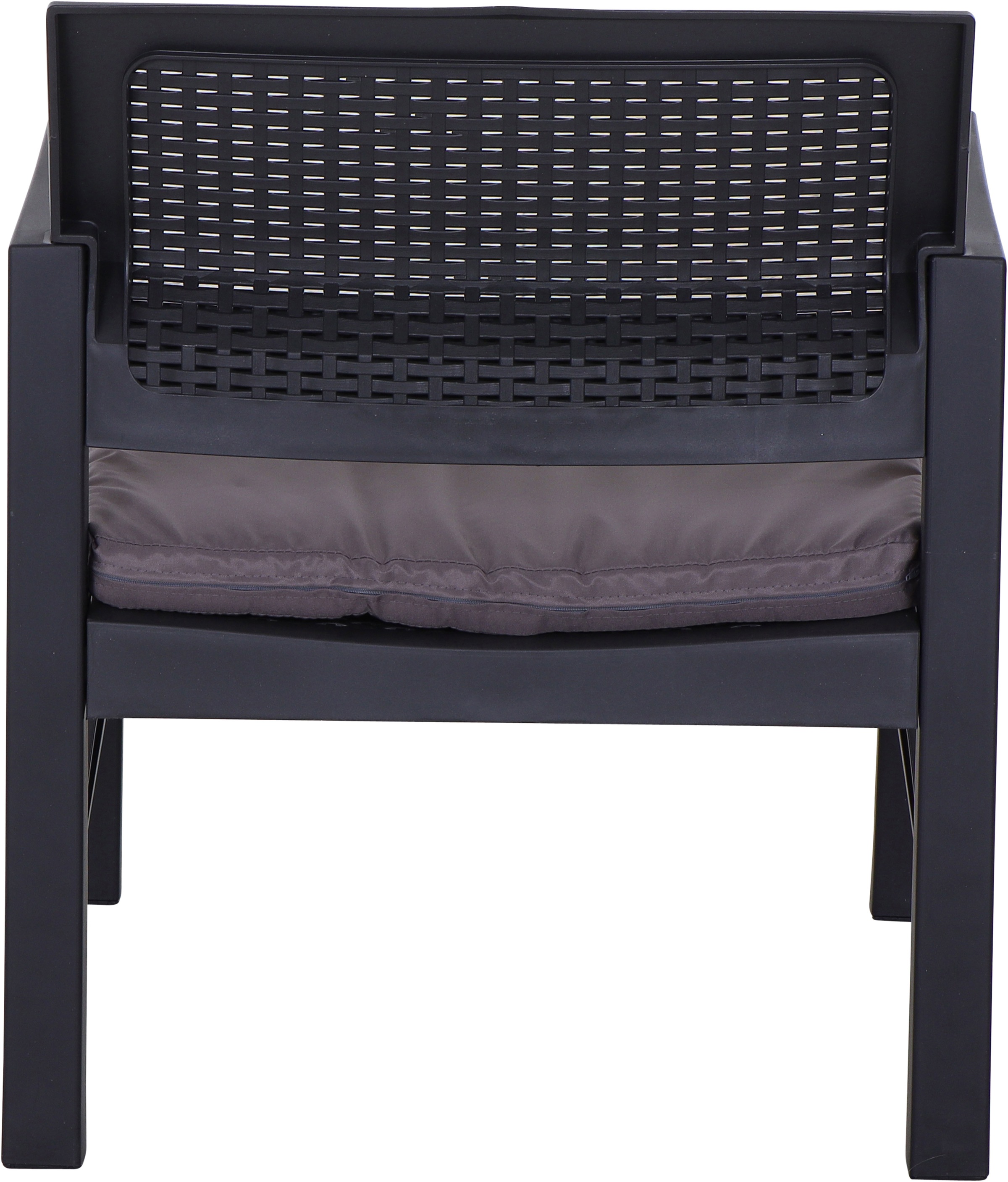 Progarden Balkonset »Kraka« Set, 3 tlg. anthrazit, inkl. Kissen, Outdoor Kunststoff-Lounge-Set