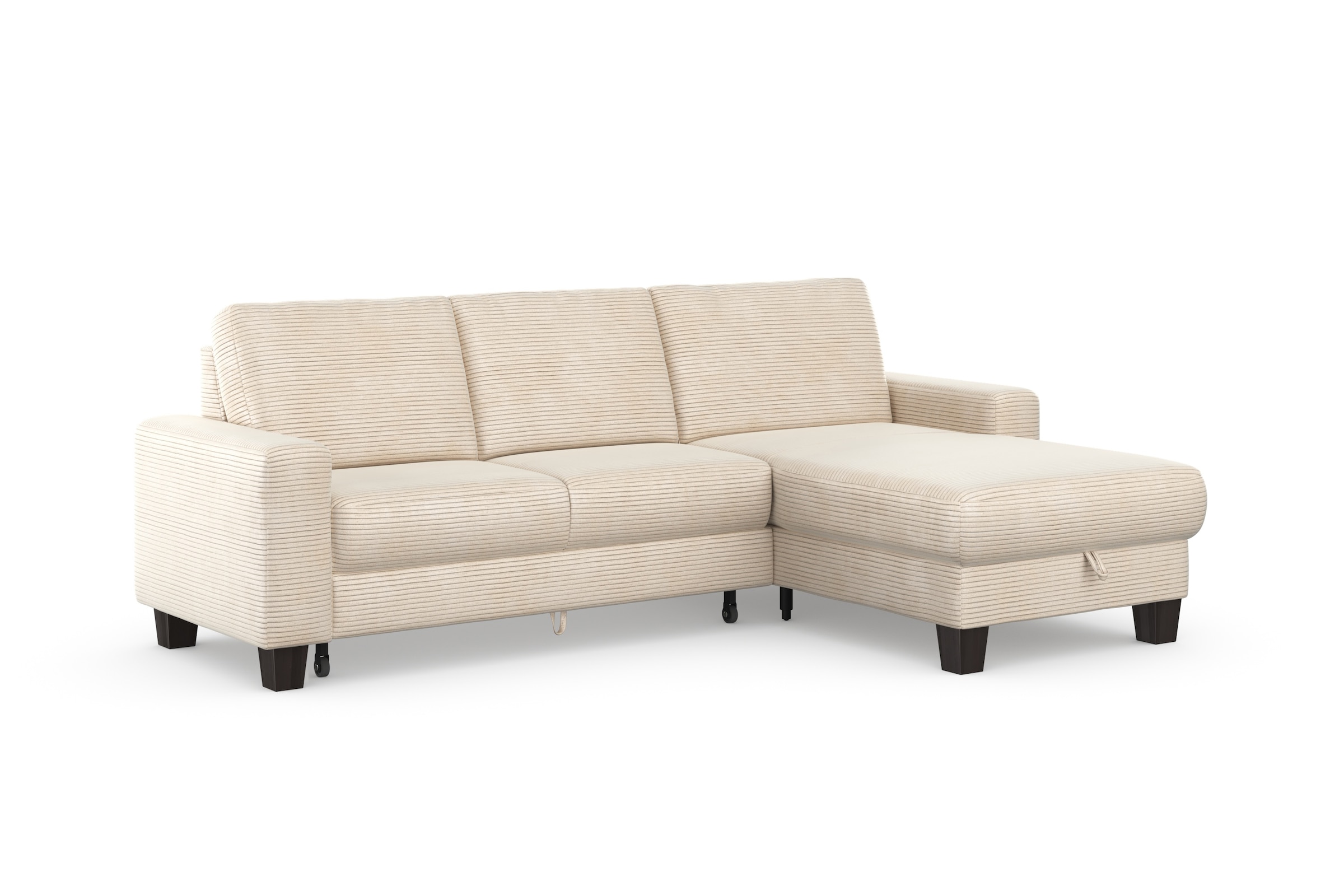 Home affaire Ecksofa »Summer L-Form«, mit Recamiere, mit oder ohne Bettfunktion und Bettkasten, Cord-Bezug