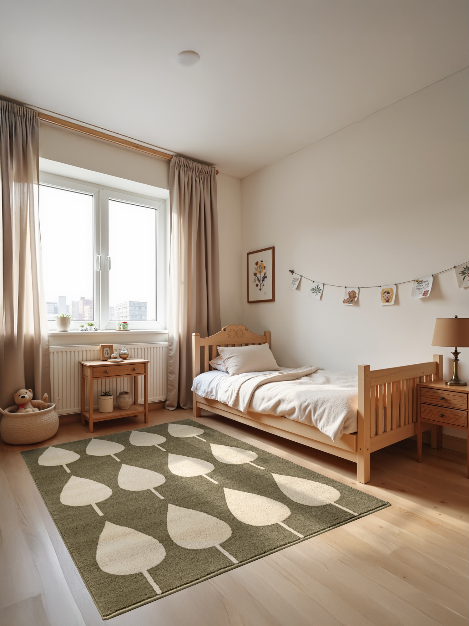 HANSE Home Kinderteppich »Lovely Leaves«, rechteckig, 8 mm Höhe, Spielteppich, fest, Kinderzimmer, Kurzflor, Spielunterlage