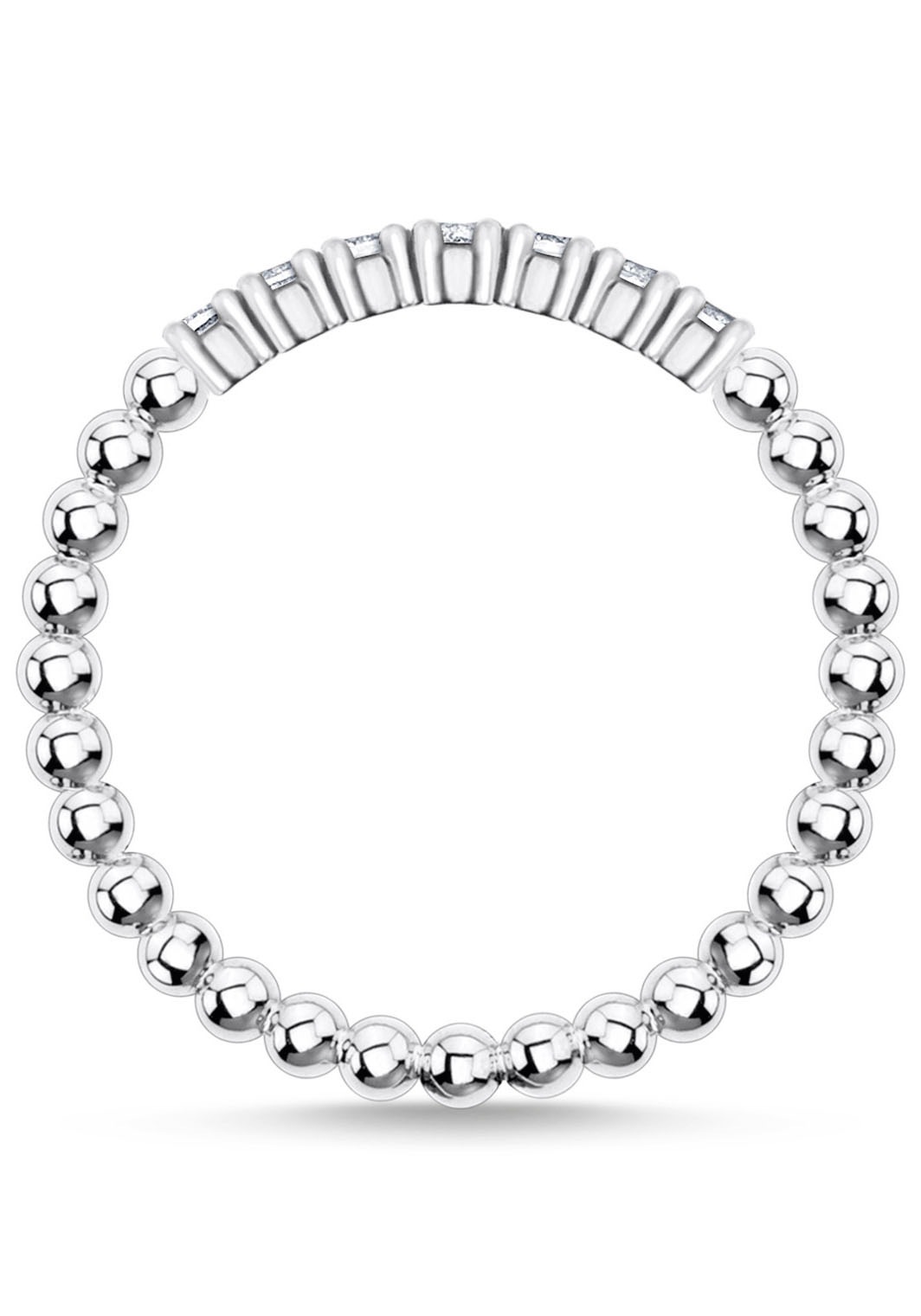 THOMAS SABO Fingerring »Kugeln mit Steinen, TR2323-051-14-52-60, TR2323-488-7-52-60«, mit Glas-Keramik Stein, Korund, Zirkonia (synth.)