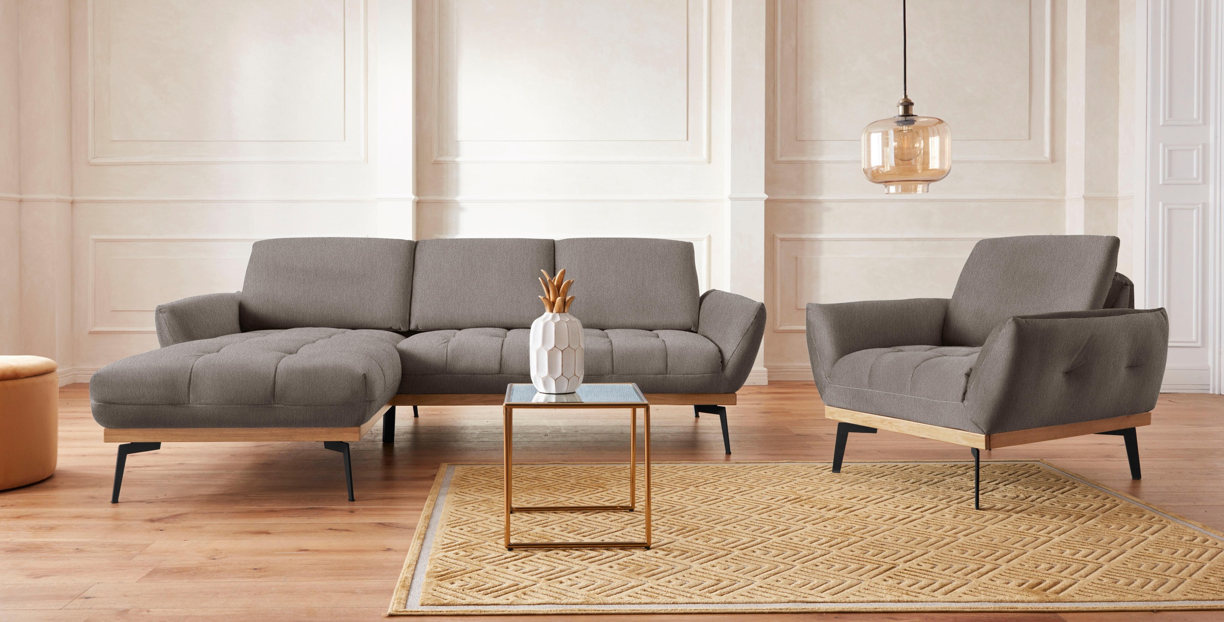 Guido Maria Kretschmer Home&Living Ecksofa »Palíc, inkl. Rückenverstellung, bequem, elegant, Breite 245cm, L-Form«