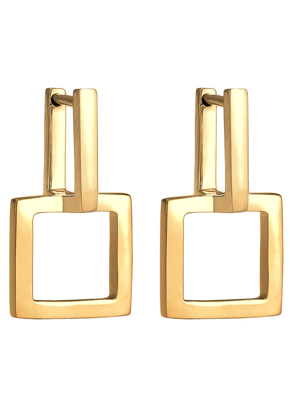 Elli Paar Creolen »Schmuck Geschenk Silber 925 Ohrringe Eckig Quadratisch Geo, 0301480320«