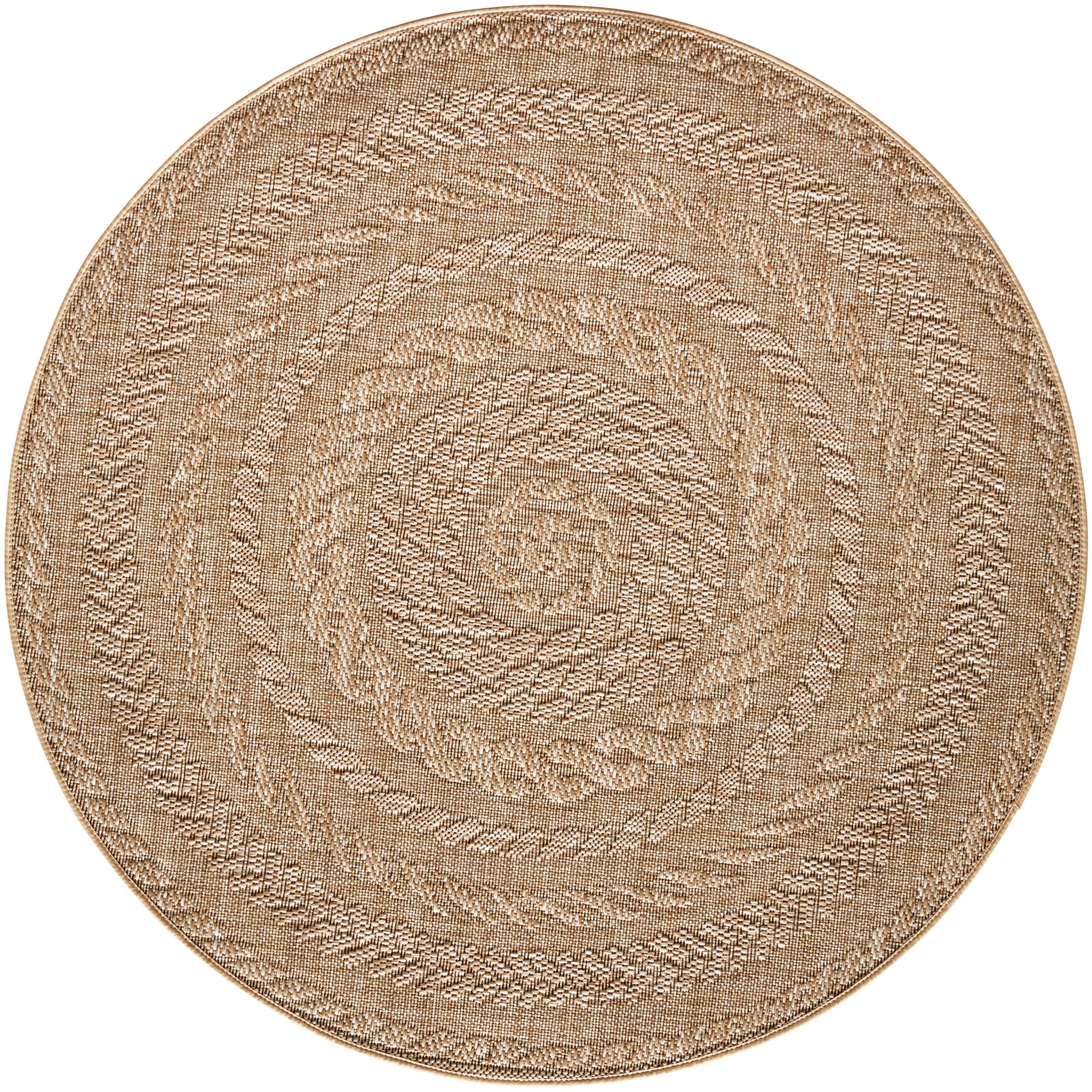 NORTHRUGS Teppich »Almendro«, rund, 6 mm Höhe, Sisal Optik, Robust, Pflegeleicht, Flachgewebe