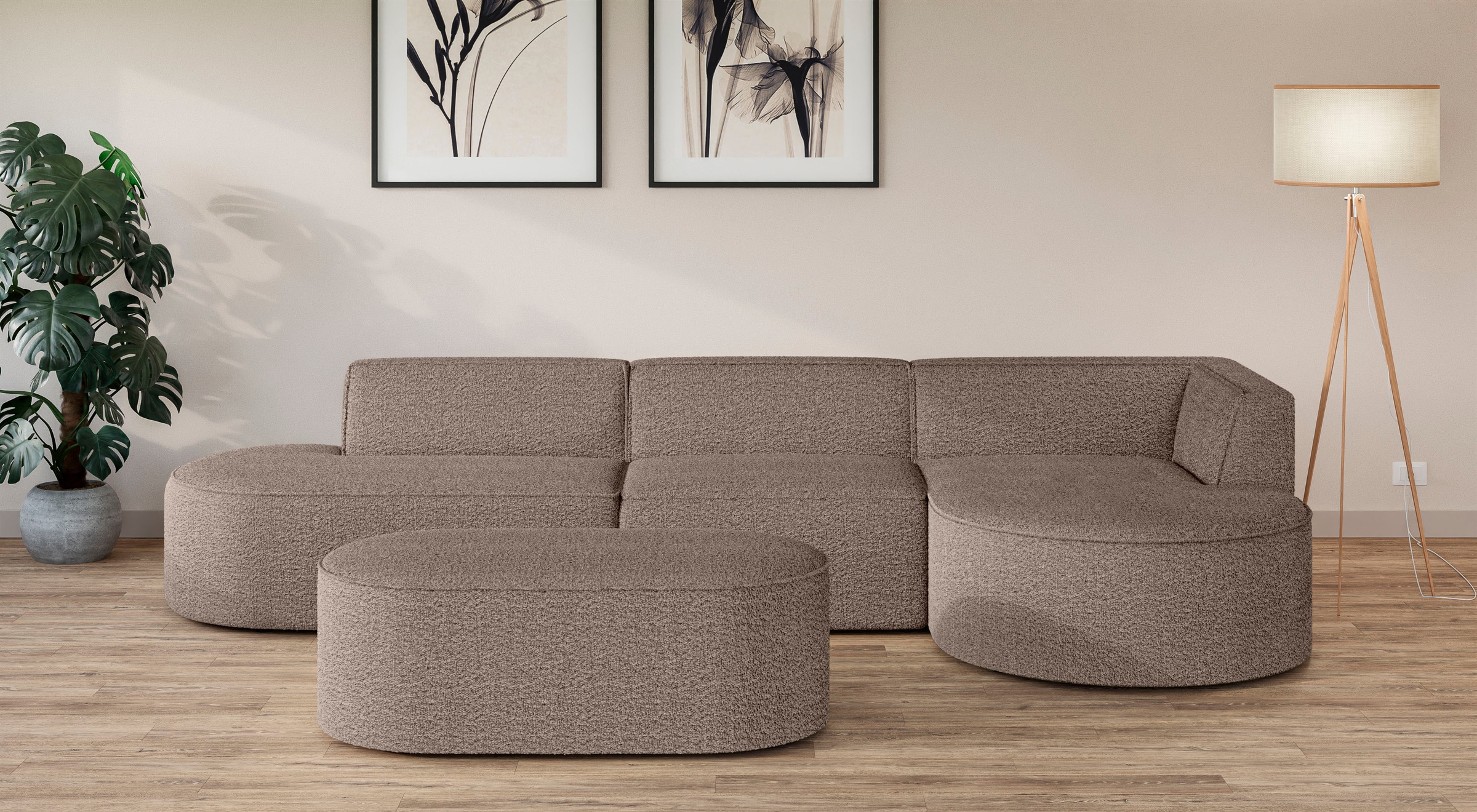 OTTO home Ecksofa »EIVIND Designer Sofa mit Ottomane rechts/links, B/T/H: 3 günstig online kaufen