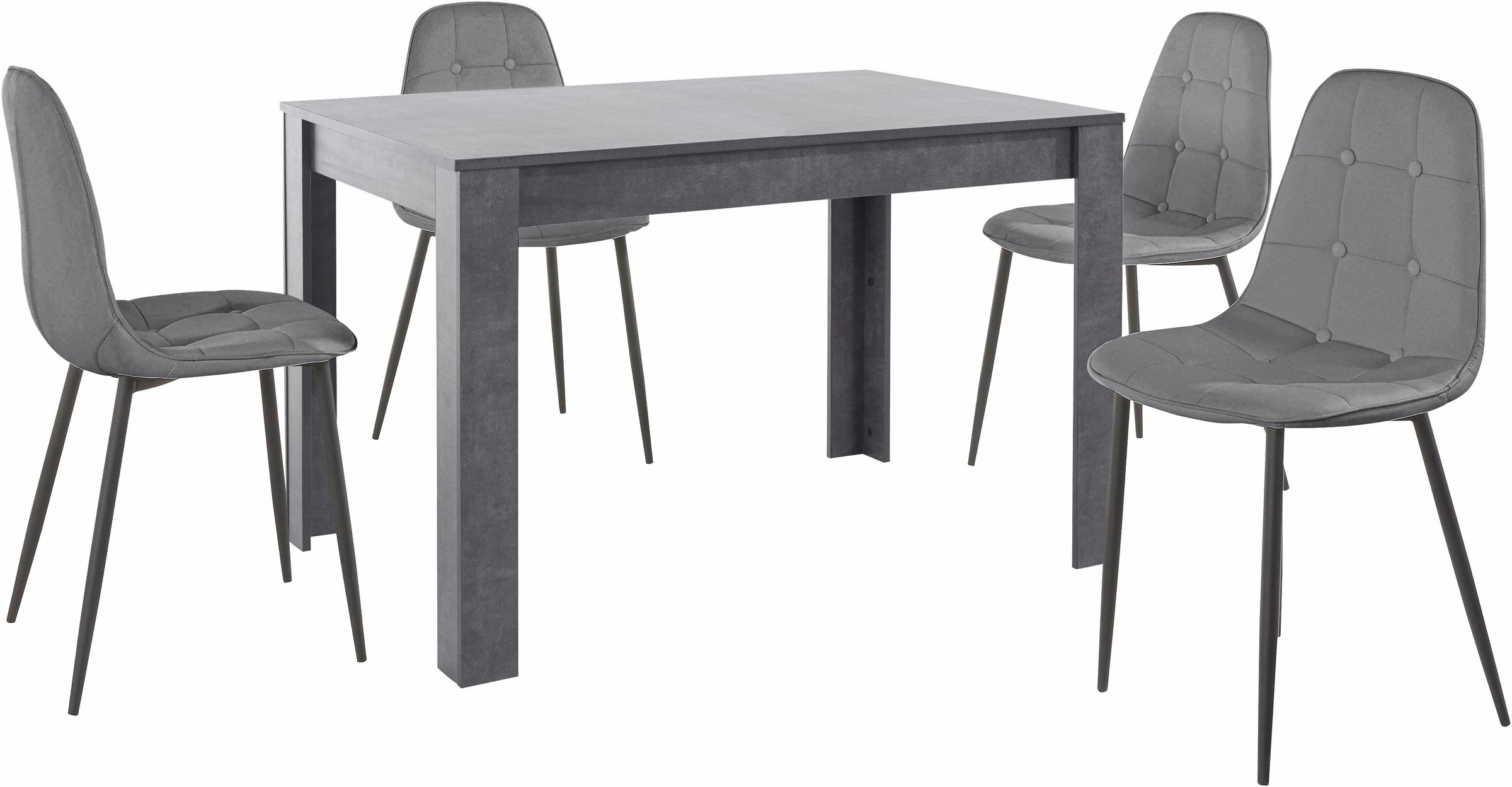INOSIGN Essgruppe Set, 5 Stk. tlg. mit Esstisch 120 cm breit günstig online kaufen