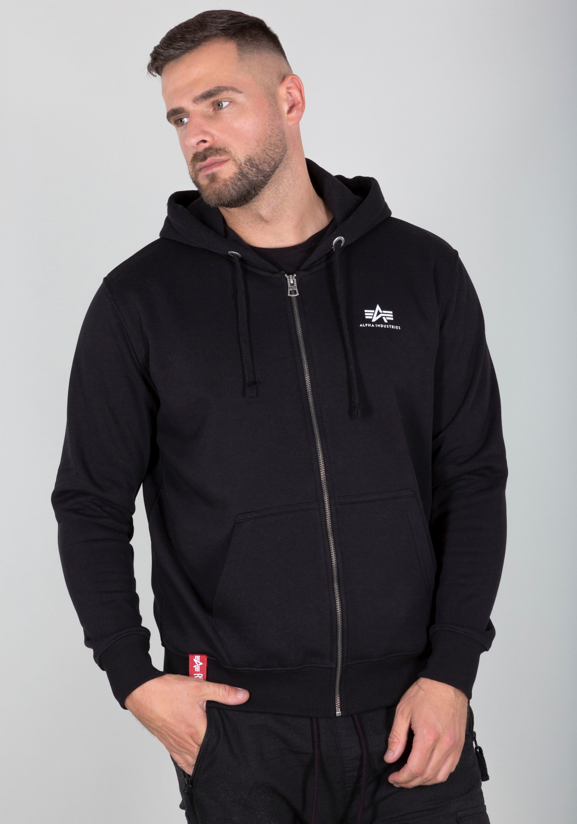 Alpha Industries Kapuzensweatjacke »Basic Zip Hoody SL« Baumwollmischung, regular fit