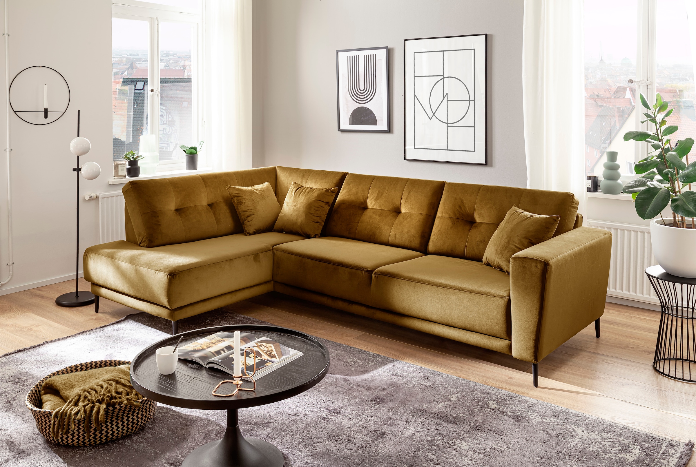 Trends by HG Polsterecke »Barcelona L-Form«, mit Metallfuss, frei im Raum s günstig online kaufen