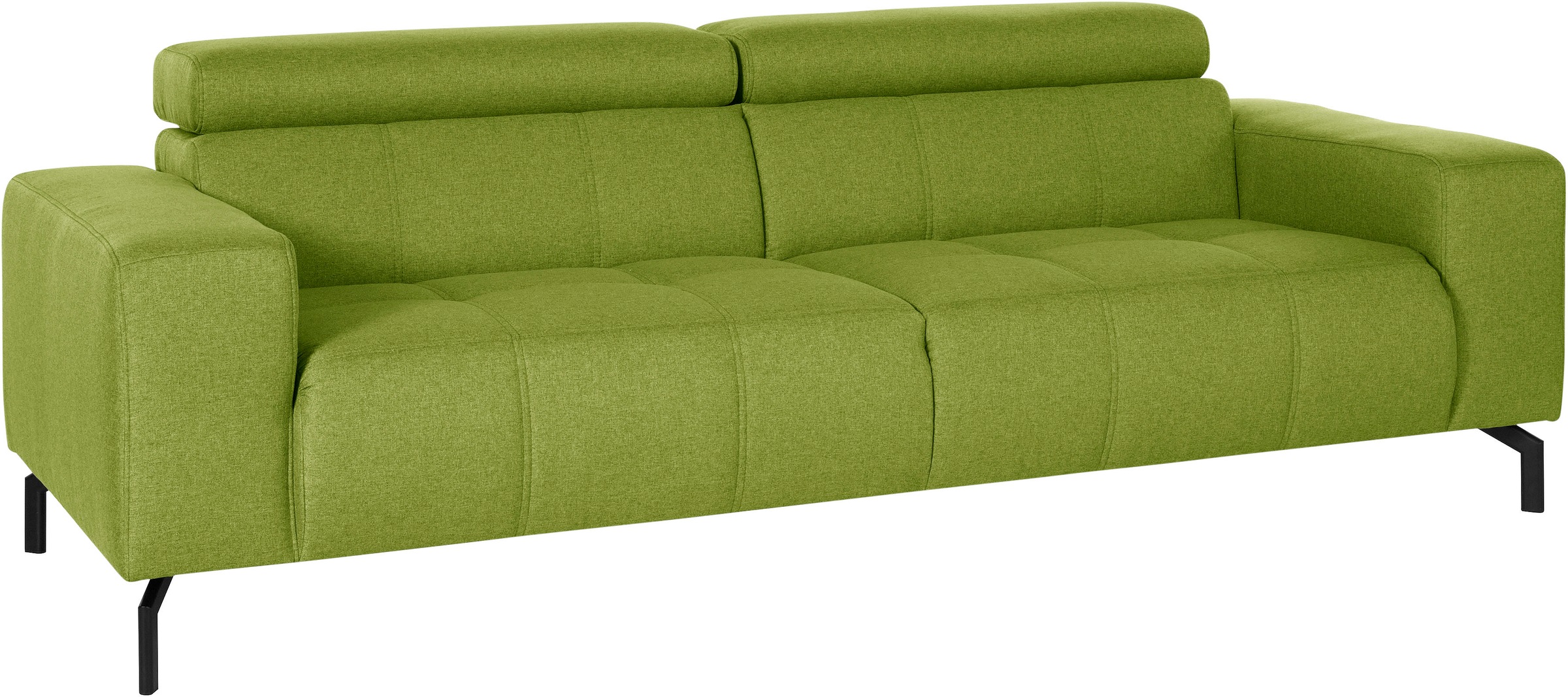 DOMO collection 2,5-Sitzer »Cunelli zeitlos und elegant, moderne Sitznähte als Designelement,«, wahlweise mit 6-fach verstellbaren Kopfteilen, fester Sitzkomfort