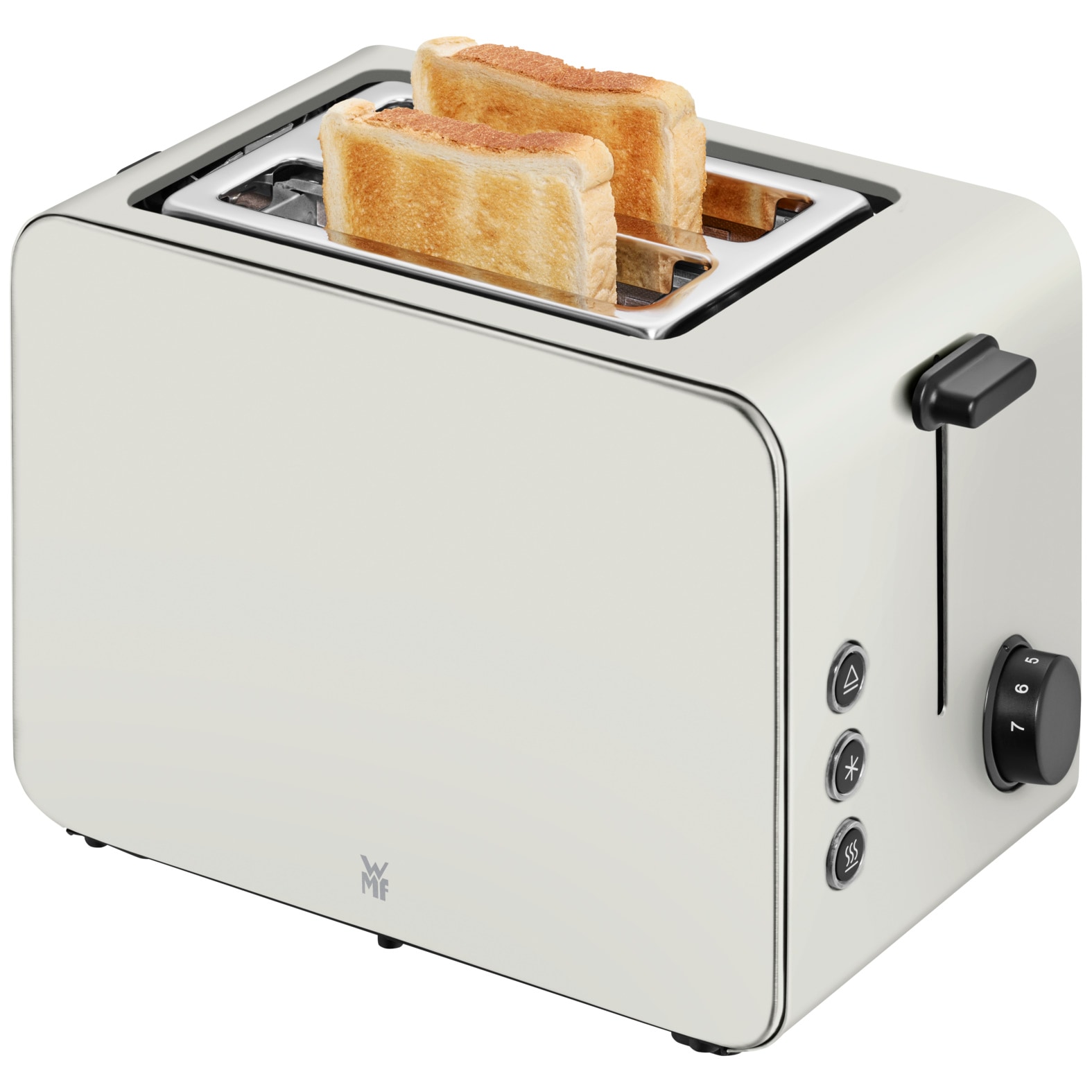WMF Toaster »Stelio Paper Grey«, 2 kurze Schlitze, 900 W, 7 Bräunungsstufen, Cromargan, Brotzentrierung, Brötchenwärmer, 900 W