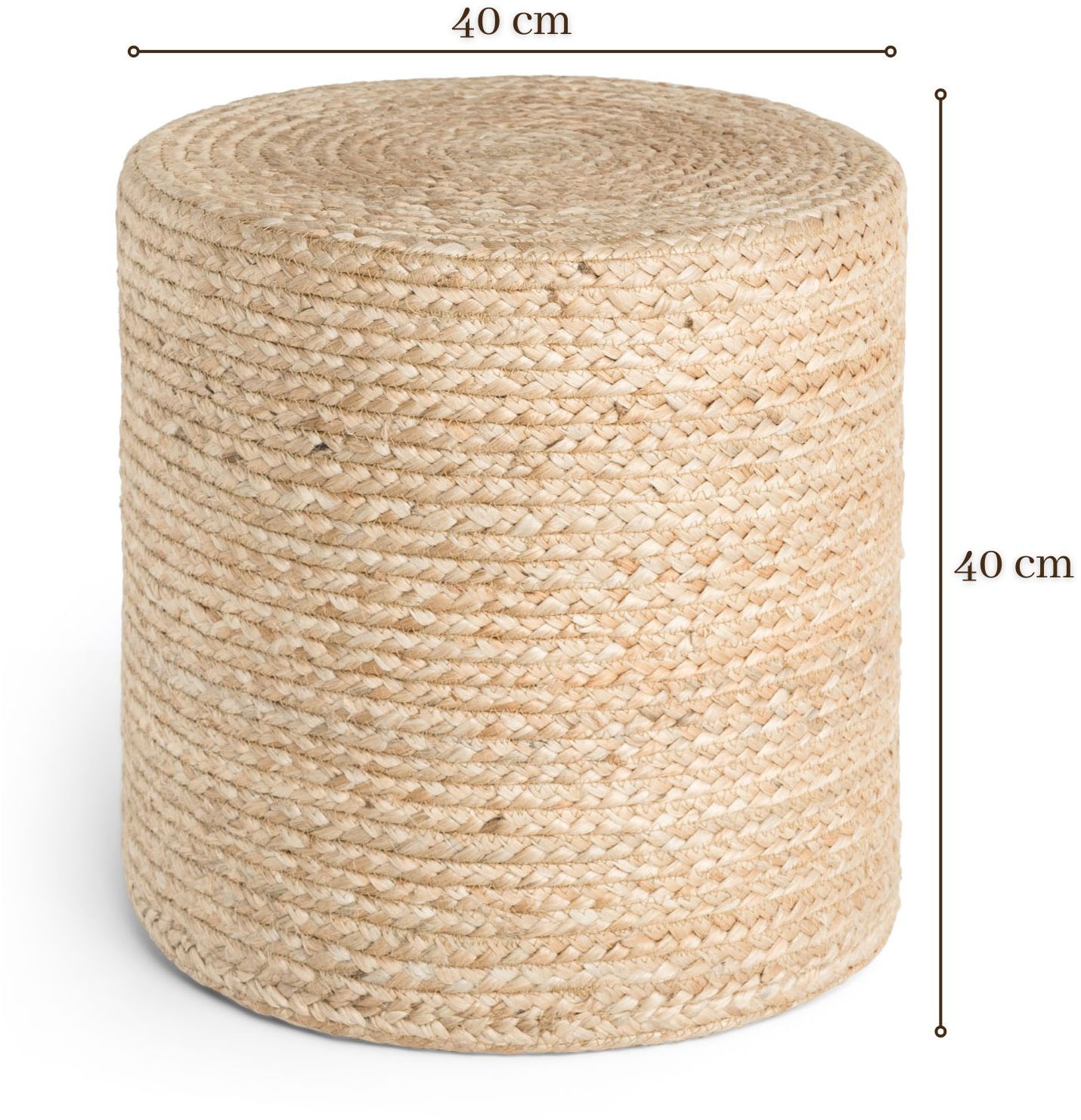 HANSE Home Pouf »Jutta, Jute«, (1 St.), Jute, Natur, Wohnzimmer, Esszimmer, Schlafzimmer, Flur, Modern, Boho