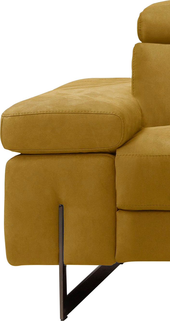 Egoitaliano 2,5-Sitzer »Candice, elegant und edel, hochwertiges Designsofa, bequem« Kopfteile manuell verstellbar, titanumfarbene Kufenfüße