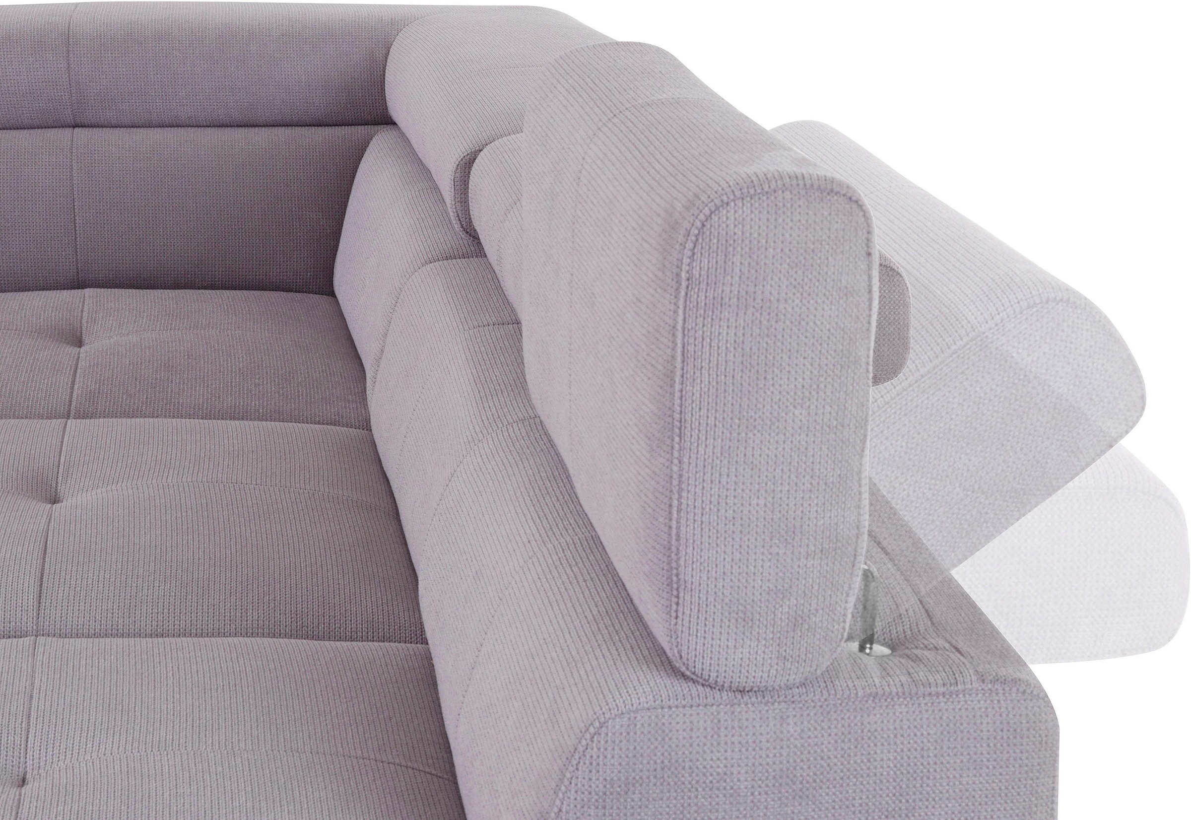 COTTA Ecksofa »Enterprise L-Form«, inklusive Kopf- und Armteilverstellung, wahlweise mit Bettfunktion