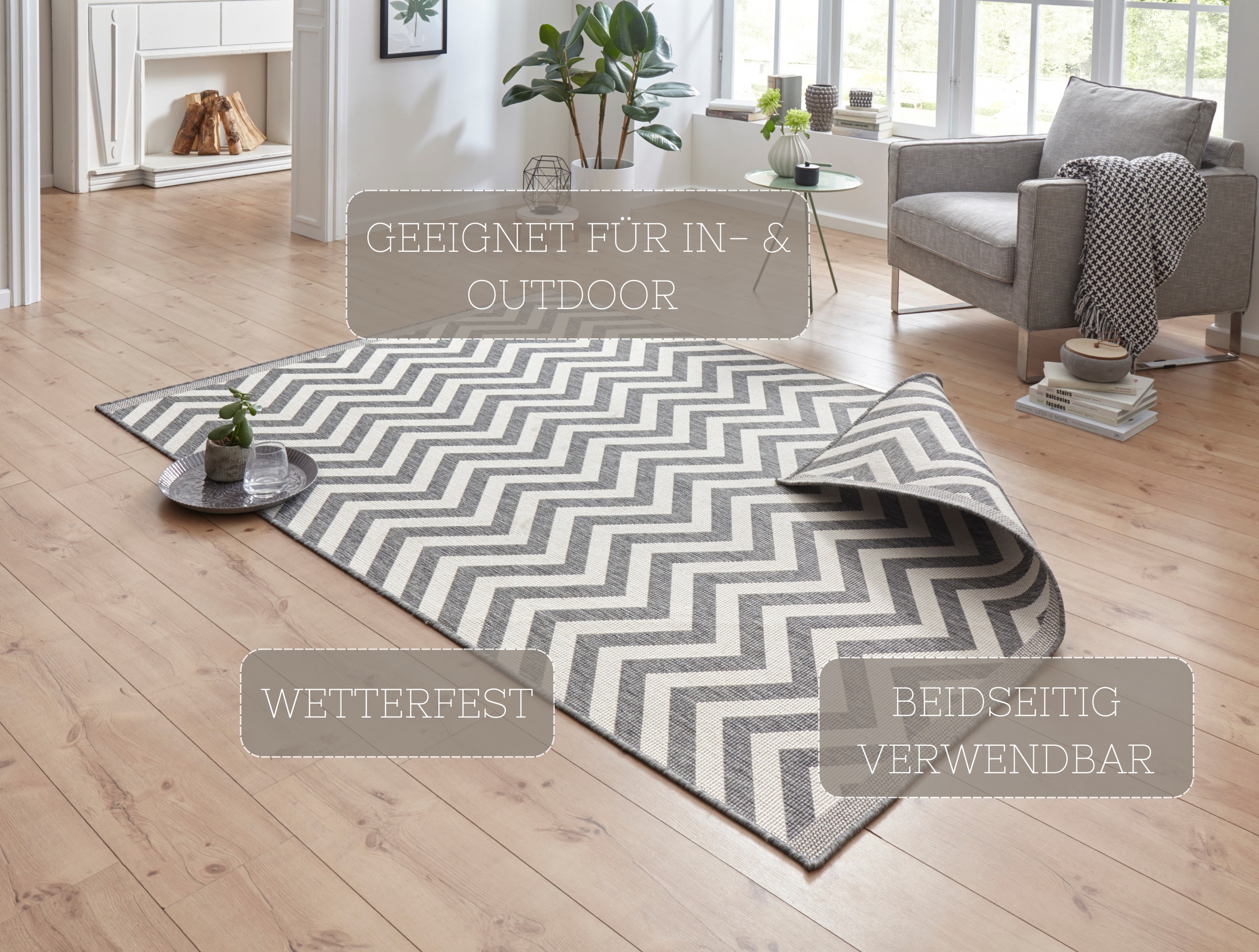 NORTHRUGS Teppich »Palma Wendeteppich«, rechteckig, 5 mm Höhe, In-& Outdoor günstig online kaufen