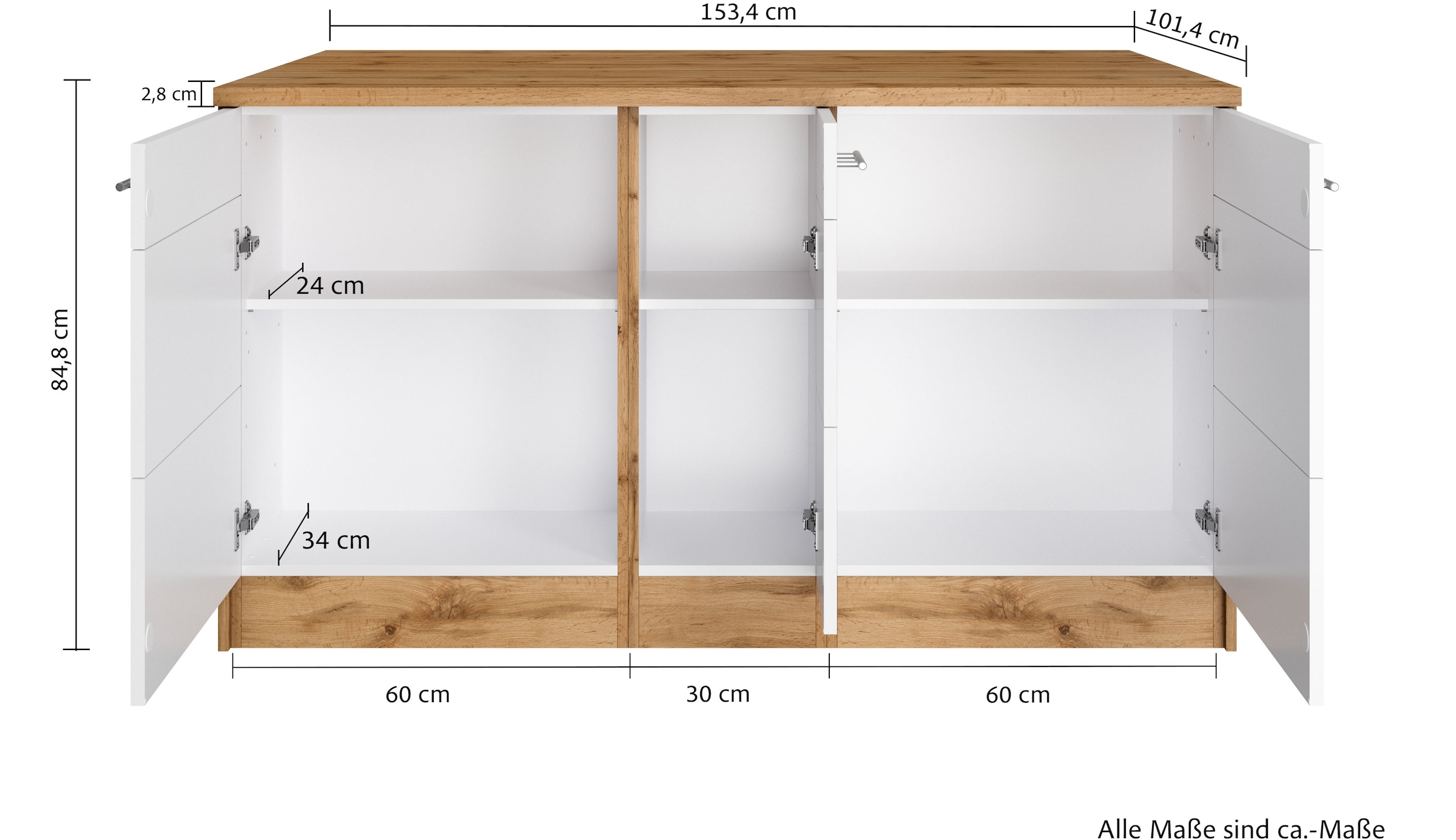 KOCHSTATION Kücheninsel »KS-Wien«, Breite 153 cm, MDF-Fronten, Flaschenregal