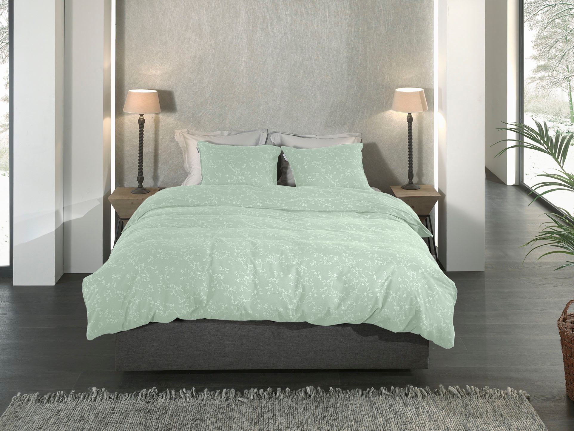 Heckett & Lane Bettwäsche »Alloro« 2 Stk. tlg. Blumen Muster, 100% Baumwoll günstig online kaufen