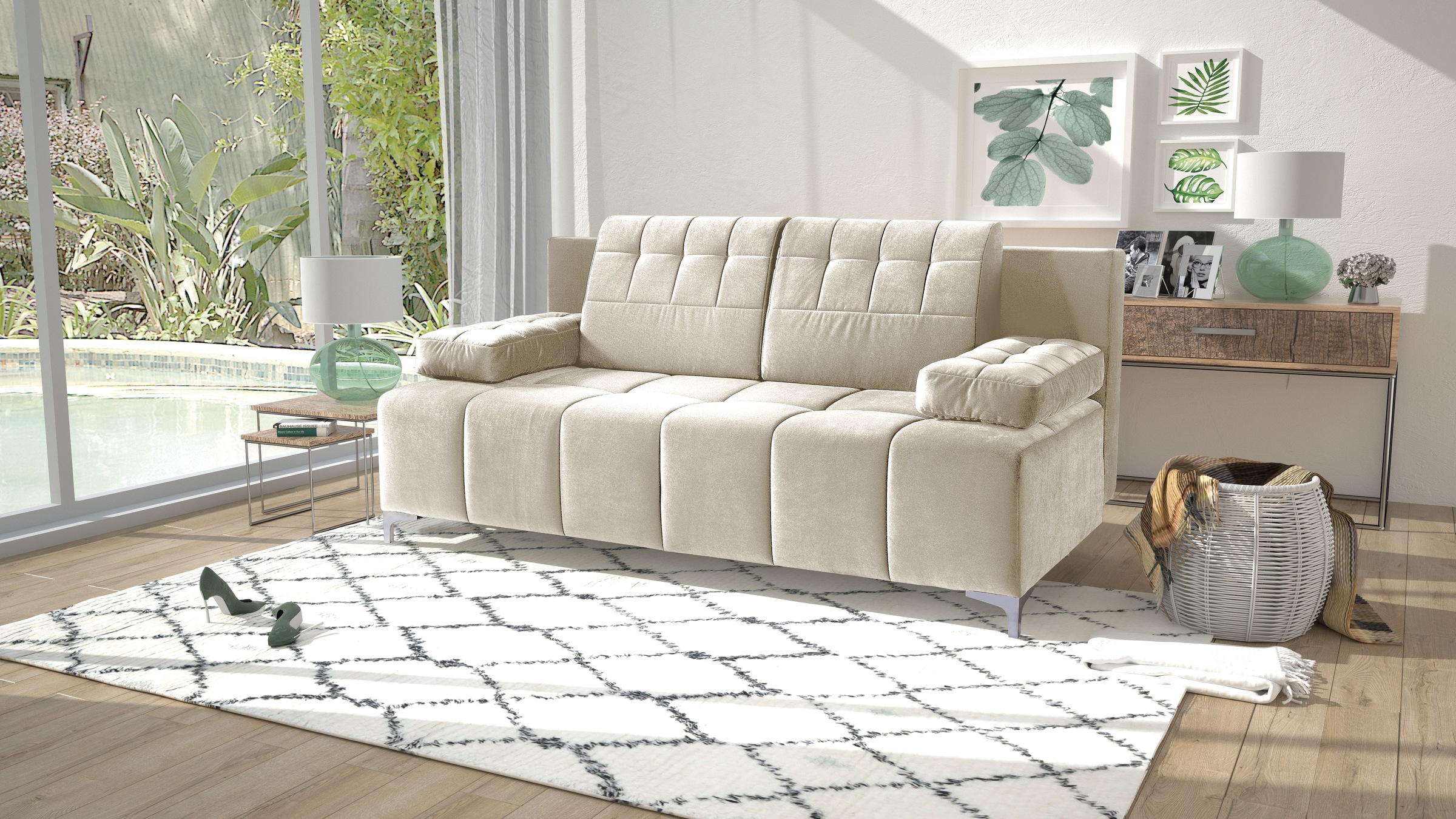 exxpo - sofa fashion 3-Sitzer »Schlafsofa mit Bettfunktion, Bettkasten, mit günstig online kaufen