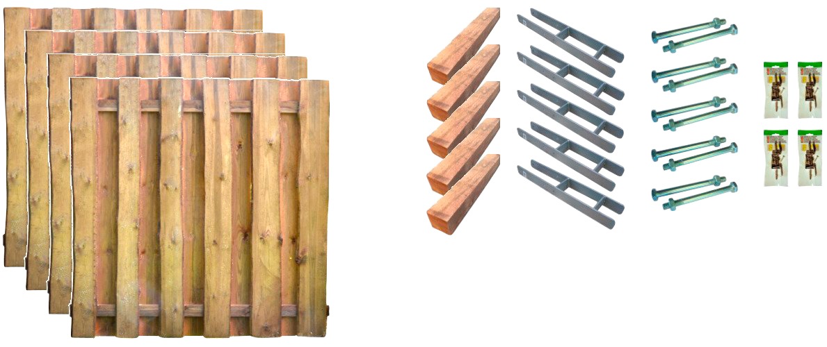 Tetzner & Jentzsch Bohlenzaun »Seattle 2« 4 Elemente, LxH: 765x180 cm günstig online kaufen