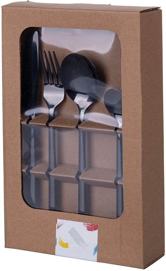 Villa d'Este Besteck-Set »Stylo poliert«, (Set, 24 tlg.), Essbesteck-Set, poliert