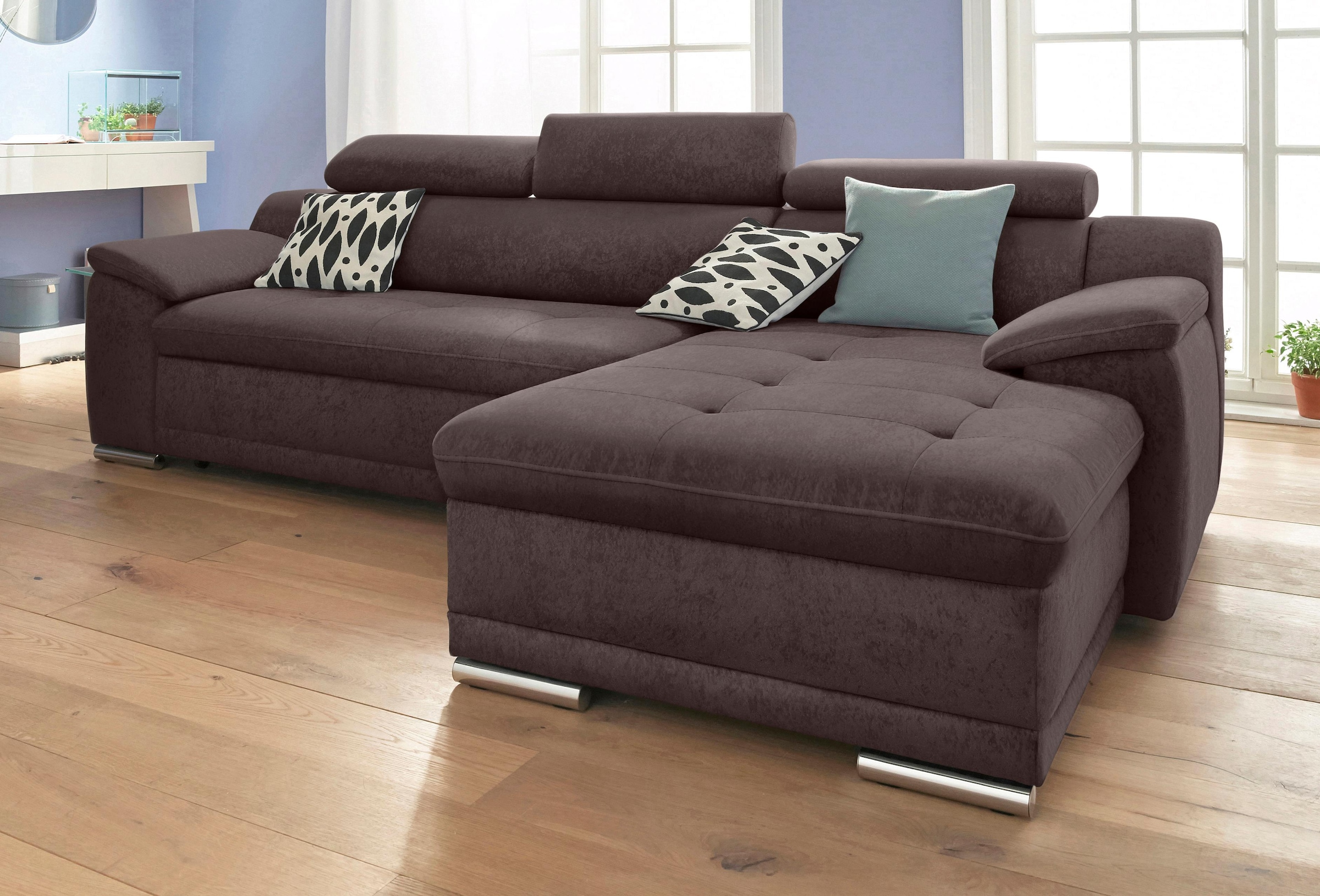 sit&more Ecksofa »Andiamo L-Form« wahlweise mit Bettfunktion, inklusive Kop günstig online kaufen