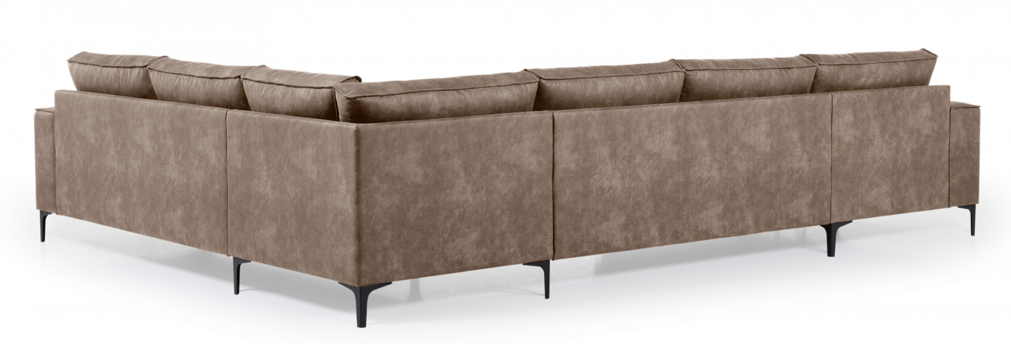 Places of Style Wohnlandschaft »XXL Sofa Oland, Struktur, Flachgewebe, Luxus-Microfaser, Boucle«, U-Form, 342 cm, Wellenunterfederung, Skandi-Design, Metallfüße