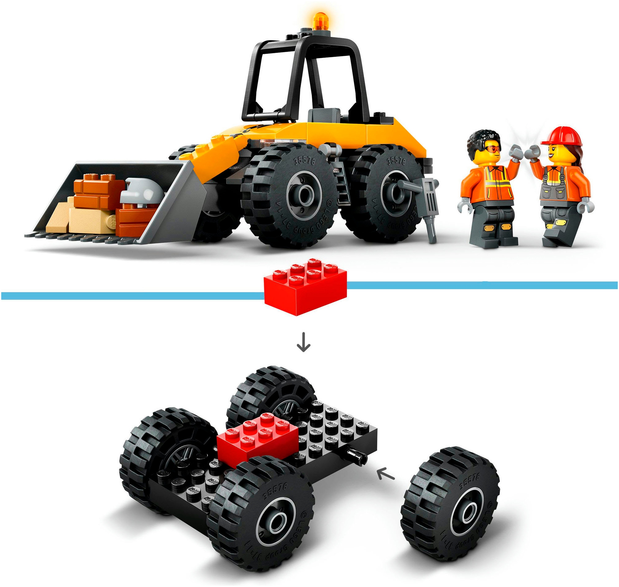 LEGO® Konstruktionsspielsteine »Radlader (60450), LEGO City«, (81 St.), Made in Europe