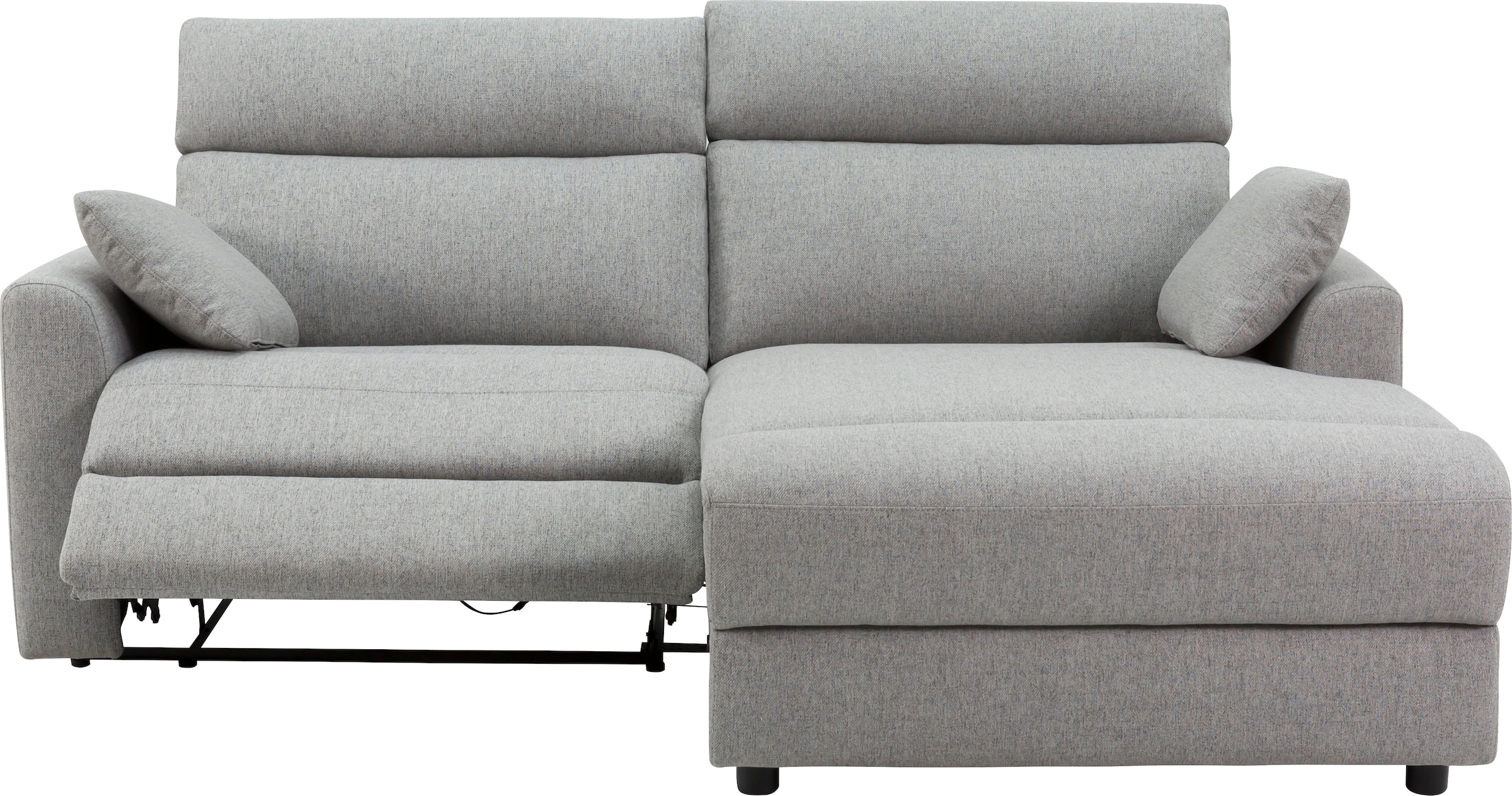 INOSIGN Ecksofa »JENNA, L-Form, 209cm, manuelle u. elektrische Funktion, mit USB A/C,«, Liegefunktion 105°-150°, Federkern, Struktur fein