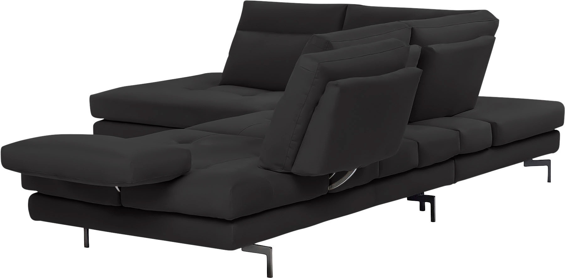 CALIA ITALIA Ecksofa »Toby Wing, L-Form, Designsofa mit sensationellem Sitzkomfort«, Sitztiefenverstellung, funktionale Ecke, Füße in schwarz matt