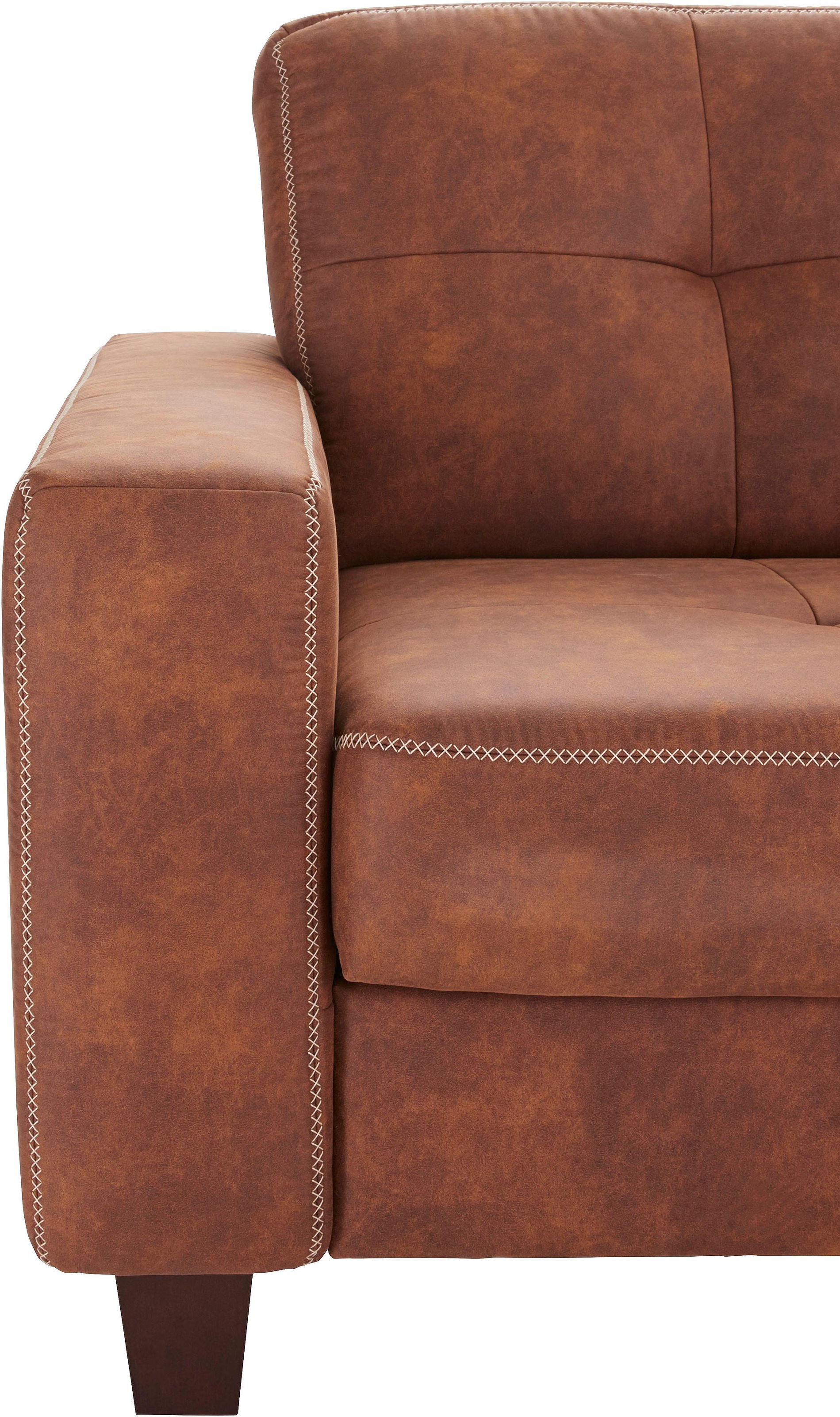 Places of Style Ecksofa »Varese L-Form«, wahlweise mit Bettfunktion und Vorziehfunktion