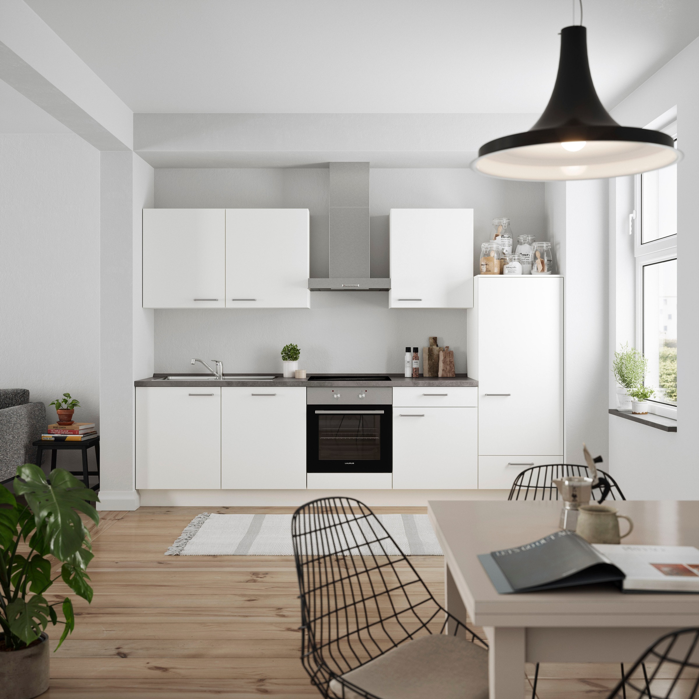 nobilia® Küchenzeile »"Touch I"«, vormontiert, Ausrichtung wählbar, Breite 300 cm, wahlw. mit E-Geräten