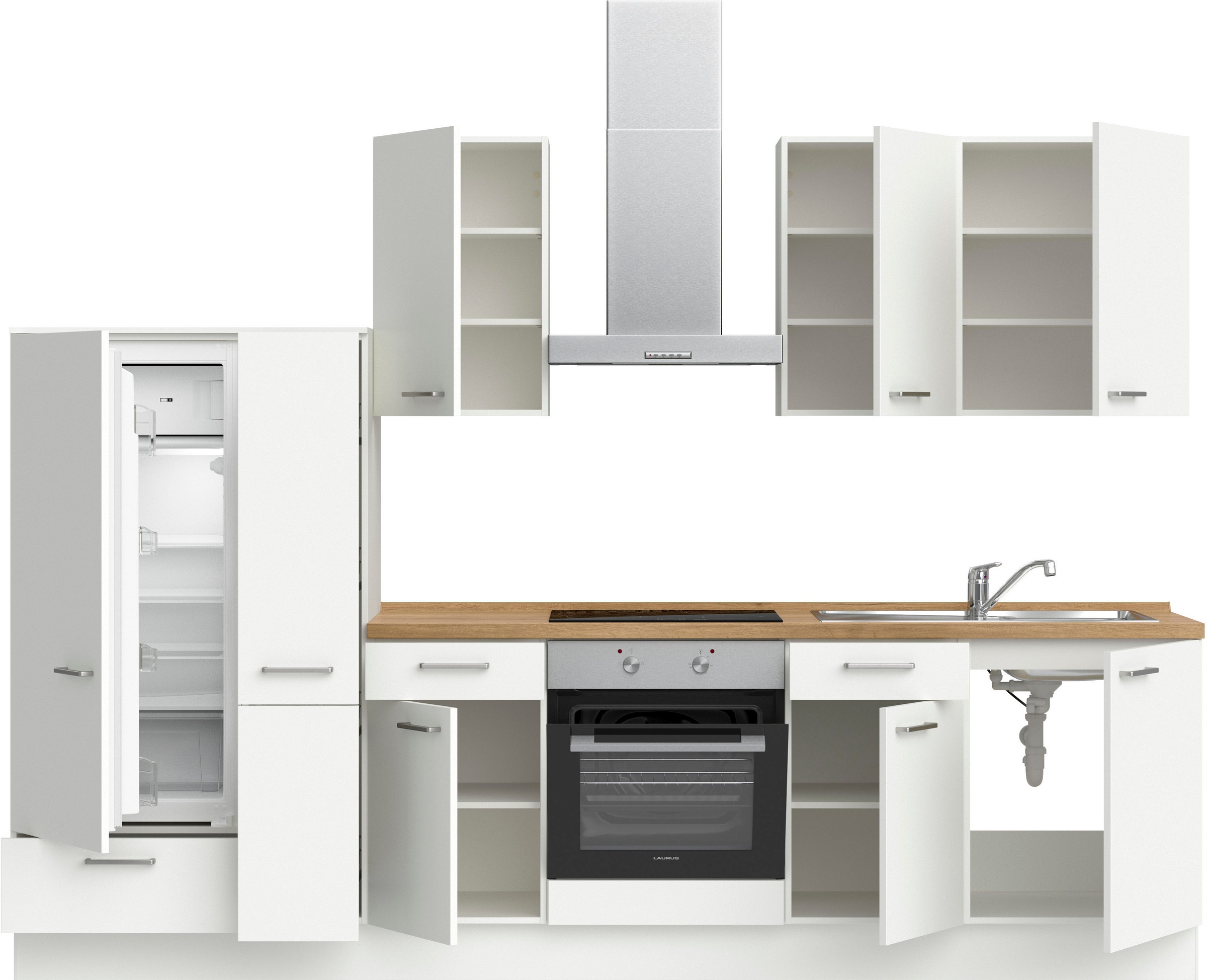 nobilia® Küchenzeile »"Touch I"«, vormontiert, Ausrichtung wählbar, Breite 300 cm, wahlw. mit E-Geräten