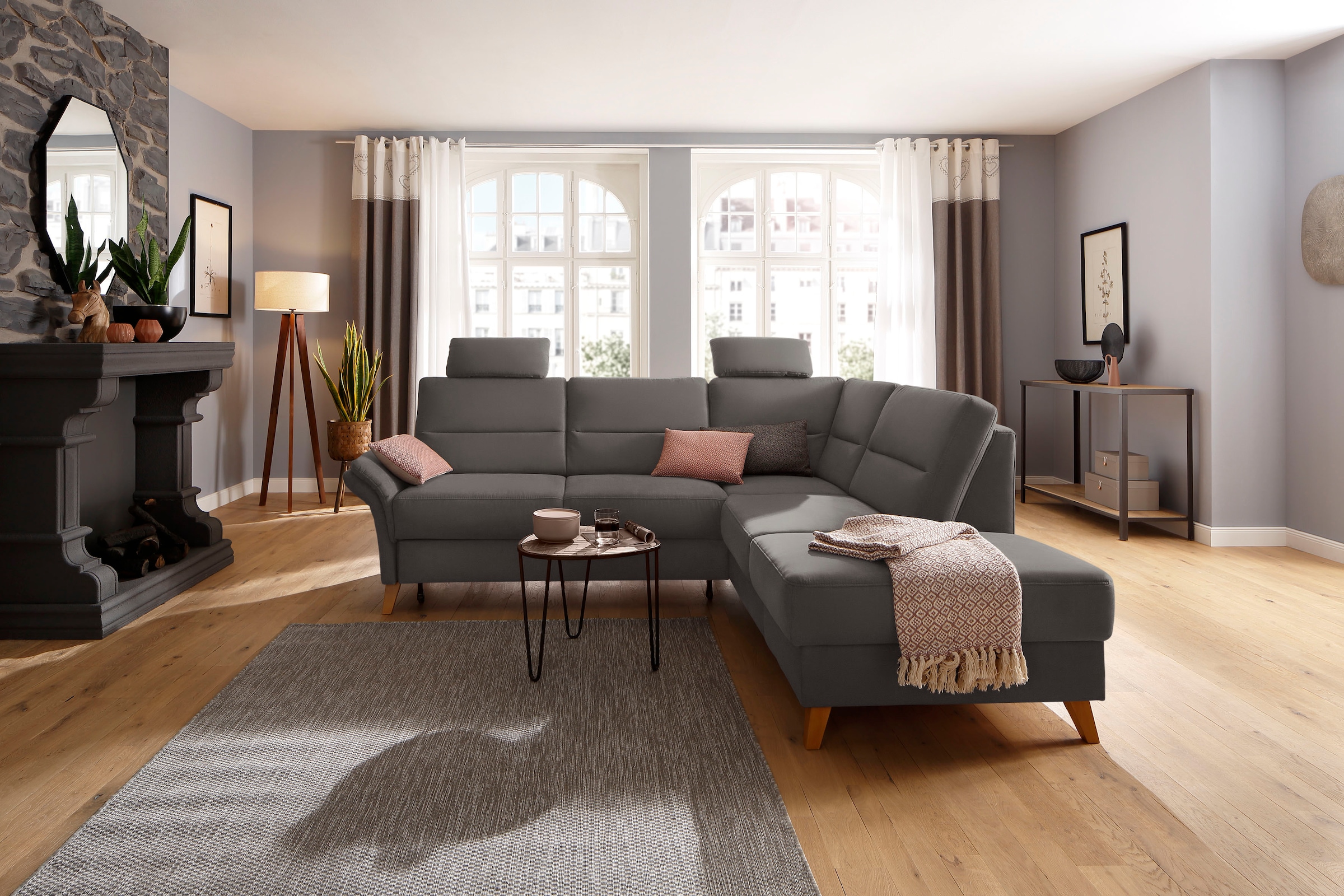 Home affaire Ecksofa »Westerland L-Form«, Federkern-Polsterung, wahlweise m günstig online kaufen