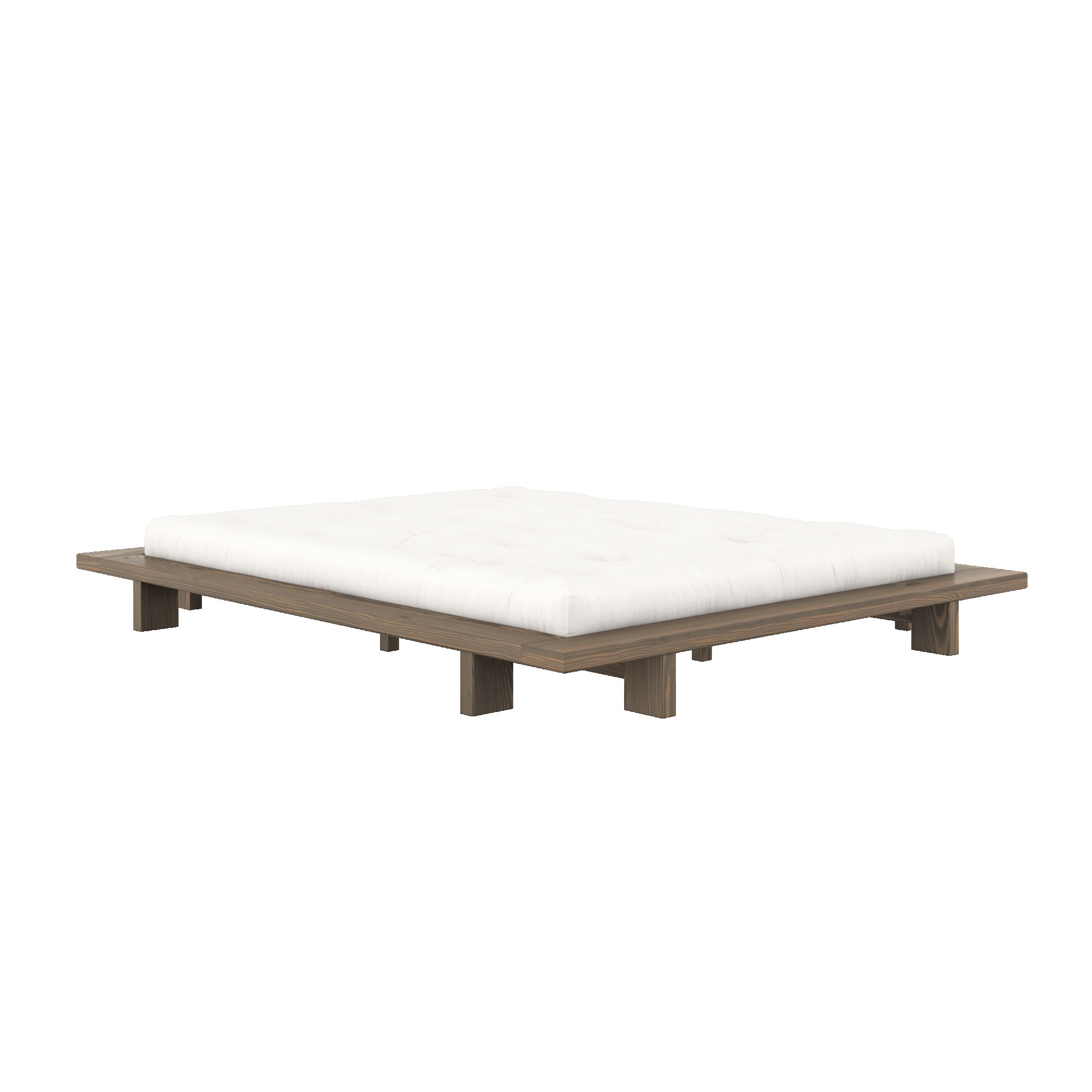 Karup Design Bettgestell »JAPAN BED, Futonbett, Bodenbett, Holzrahmen, Jugendbett, Holzbett«, Massivholzbett mit Lattenrost, Kiefer massiv, Doppelbett ohne Kopfteil