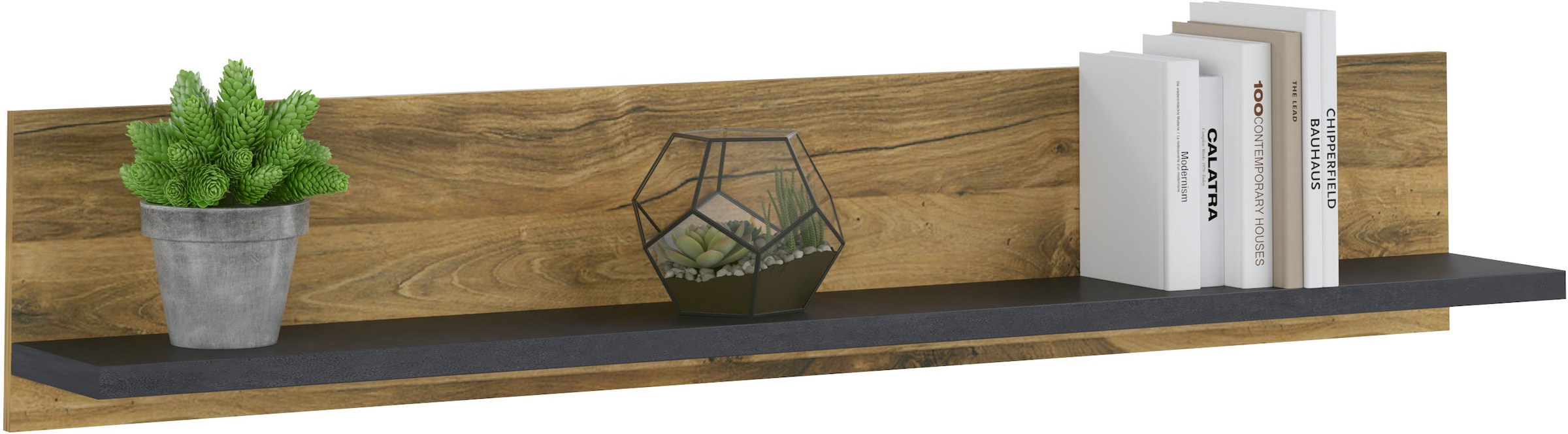 Home affaire Wandboard »York, modernes Wandregal, Hängeregal mit Ablagefach«, vielseitig einsetzbar, in Hunton Oak Dekor verfügbar, 156 cm breit
