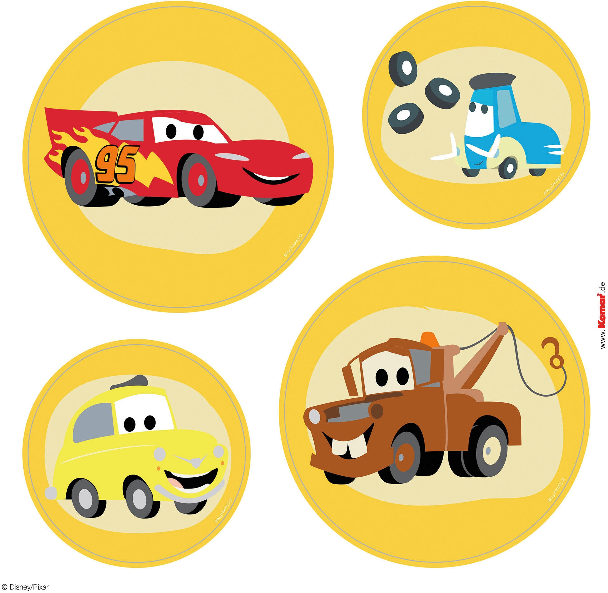 Komar Fensterbild »Fenstersticker - Cars Ka-Chow Bubbles - Größe 30 x 30 cm, 2 Bogen«