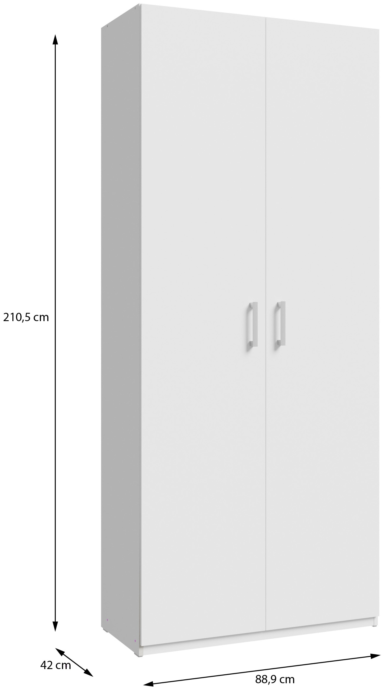 FORTE Drehtürenschrank B/H/T 88,9/210,5/42 cm, stehende Montage