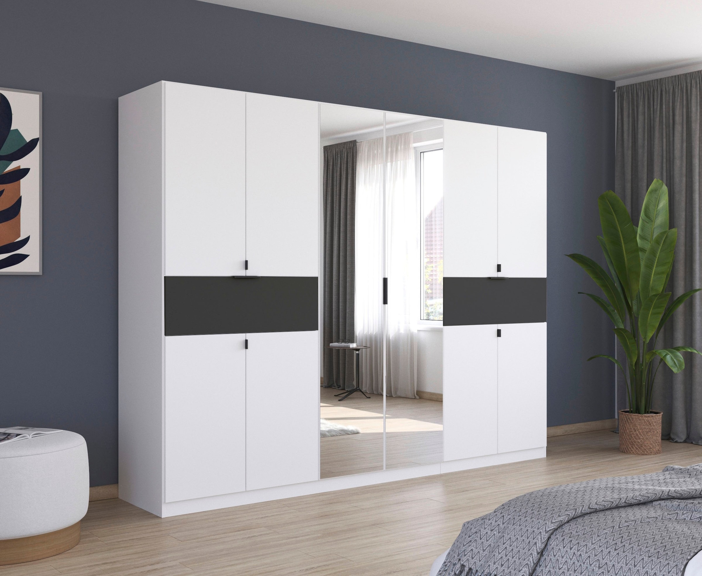rauch Drehtürenschrank »Kleiderschrank Schrank Garderobe Wäscheschrank TICAO«, (Schubladen in der Höhe variabel positionierbar), mit 2 geräumigen Schubladen, viel Stauraum MADE IN GERMANY