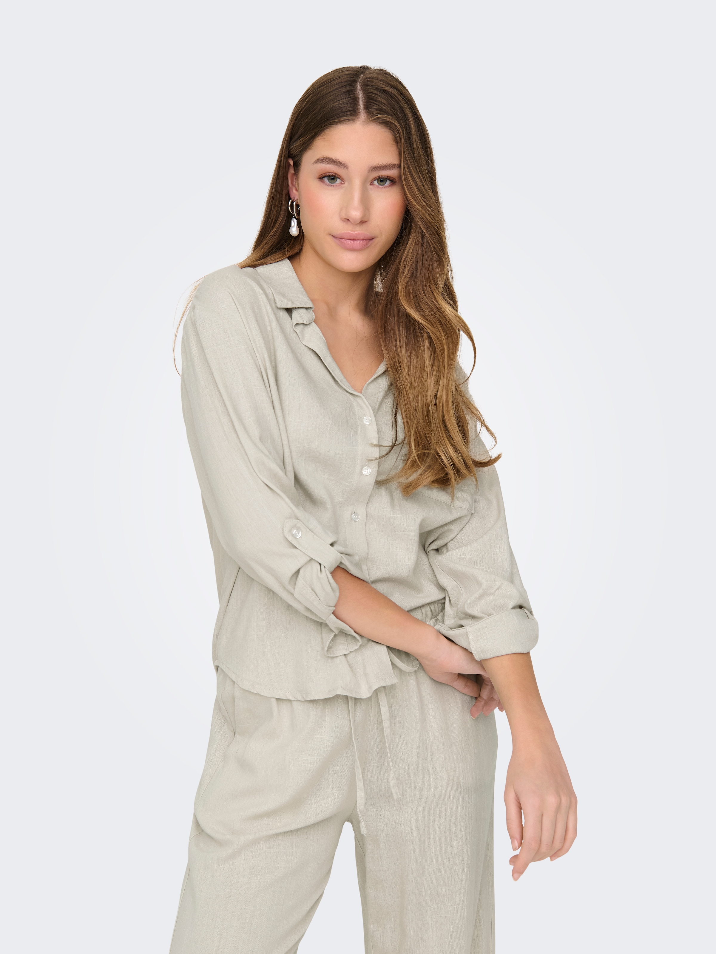 JDY Hemdbluse »JDYCAYA LINEN LOOSE L/S SHIRT WVN DIA« mit Leinen