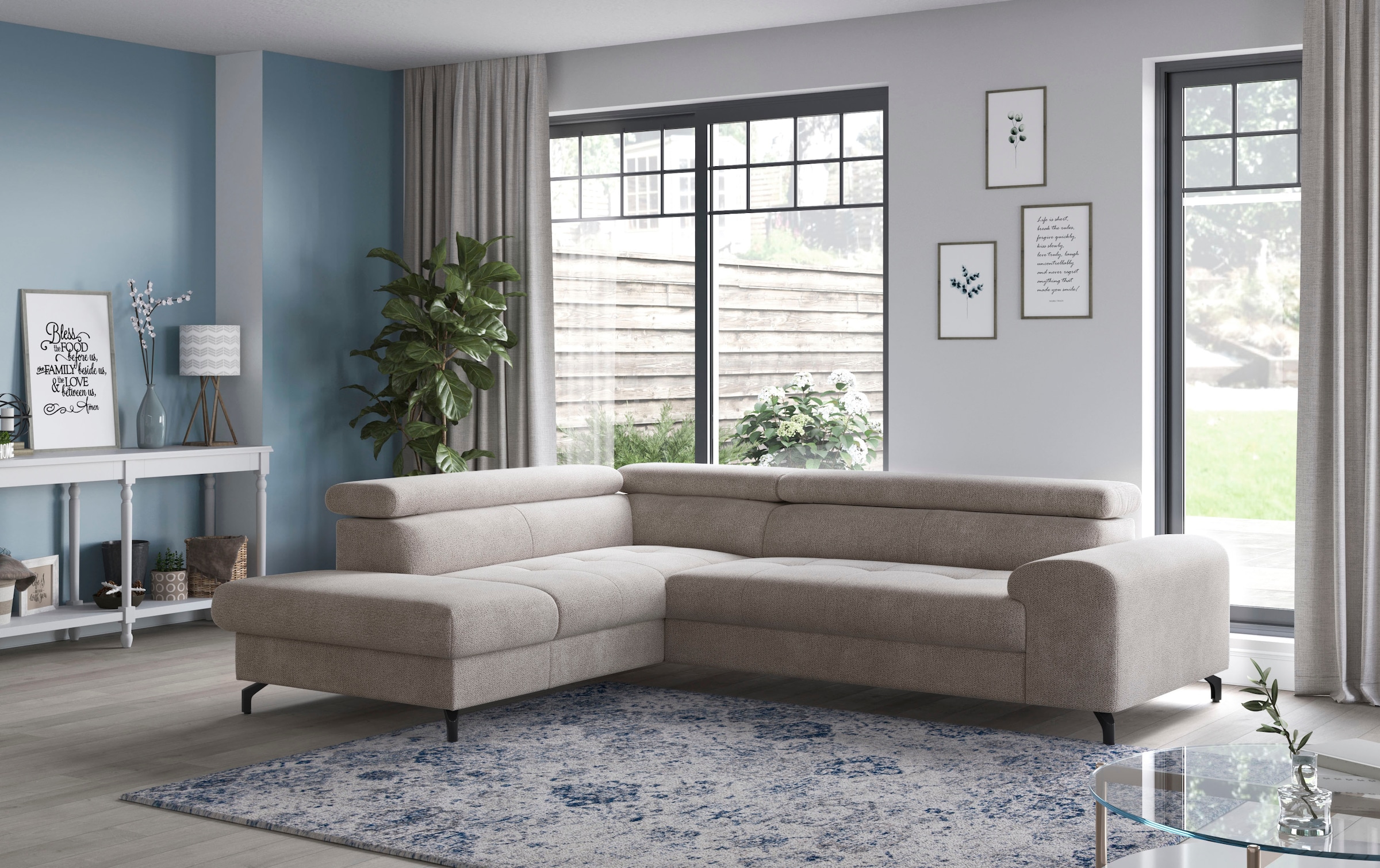 COTTA Ecksofa »Aura L-Form«, mit Schlaffunktion, Bettkasten und Kopfteilver günstig online kaufen