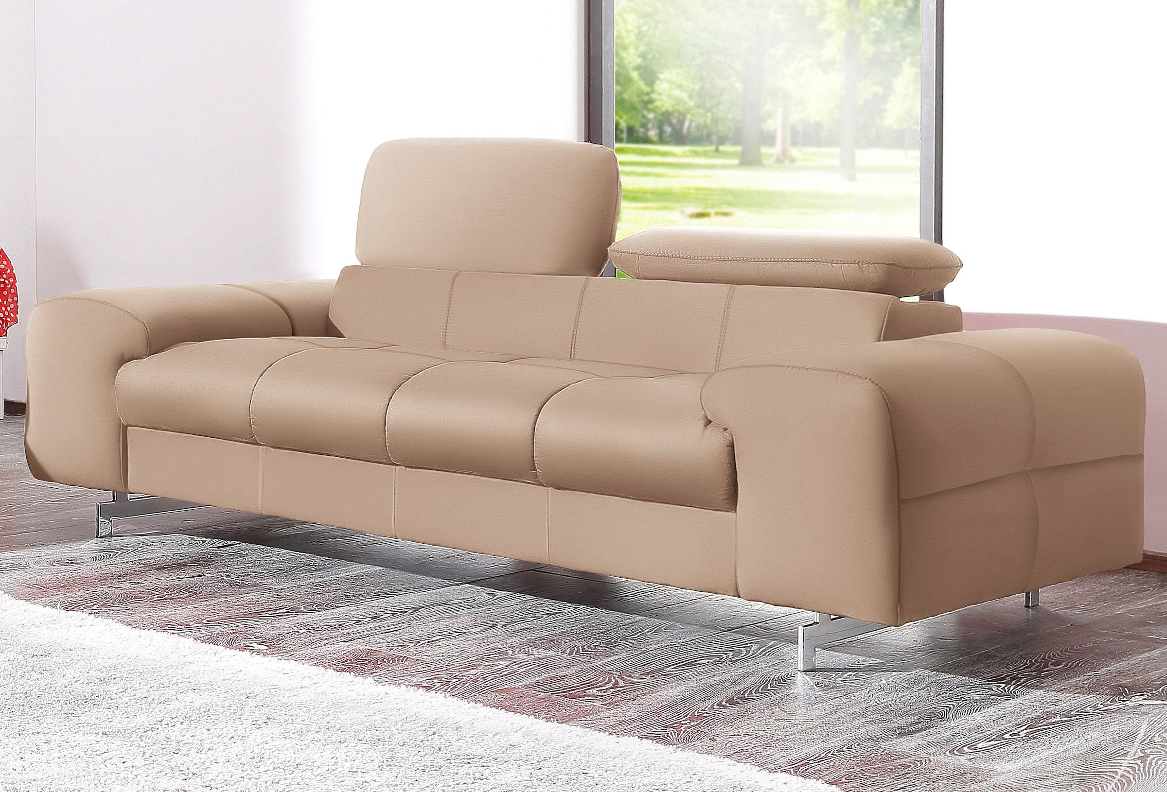 COTTA 2-Sitzer »Chef«, Big-Sofa mit Kopfteilverstellung, edle Metallkufen günstig online kaufen