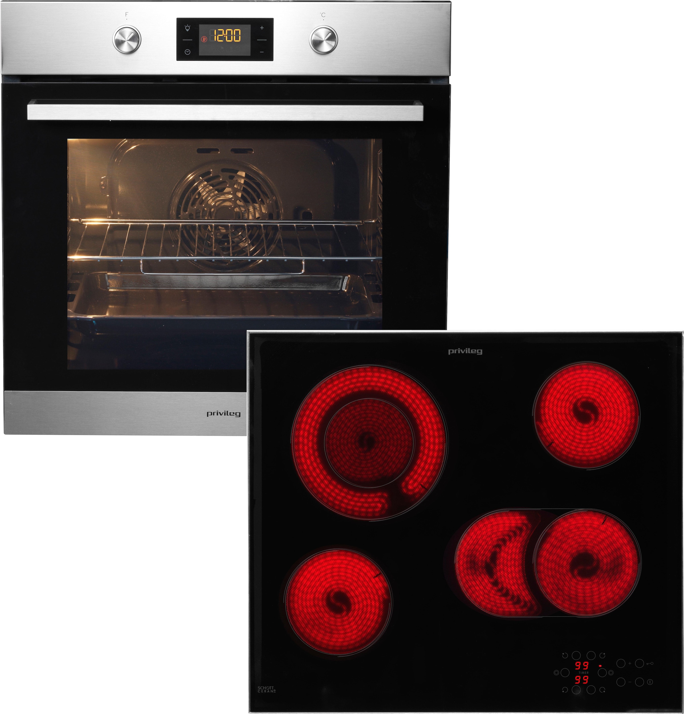 Privileg Backofen-Set »PBWR6 OH5V IN«, Hydrolyse, touchControl