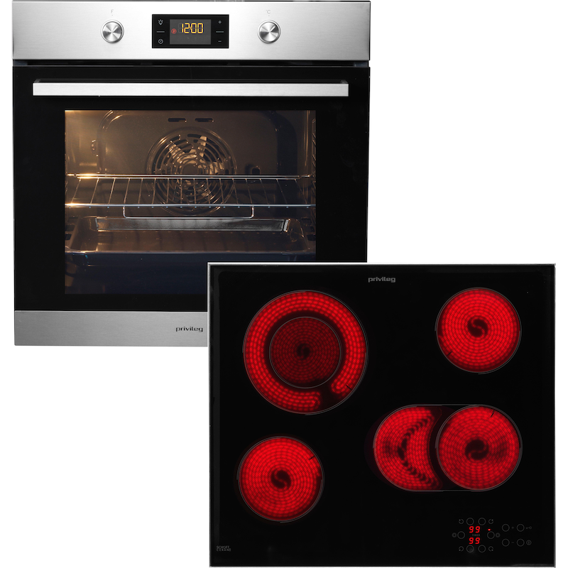 PRIVILEG Backofen-Set »PBWR6 OH5V IN« Hydrolyse touchControl edelstahlfarben Turn&Go – über 100 Rezepte mit nur einem Dreh