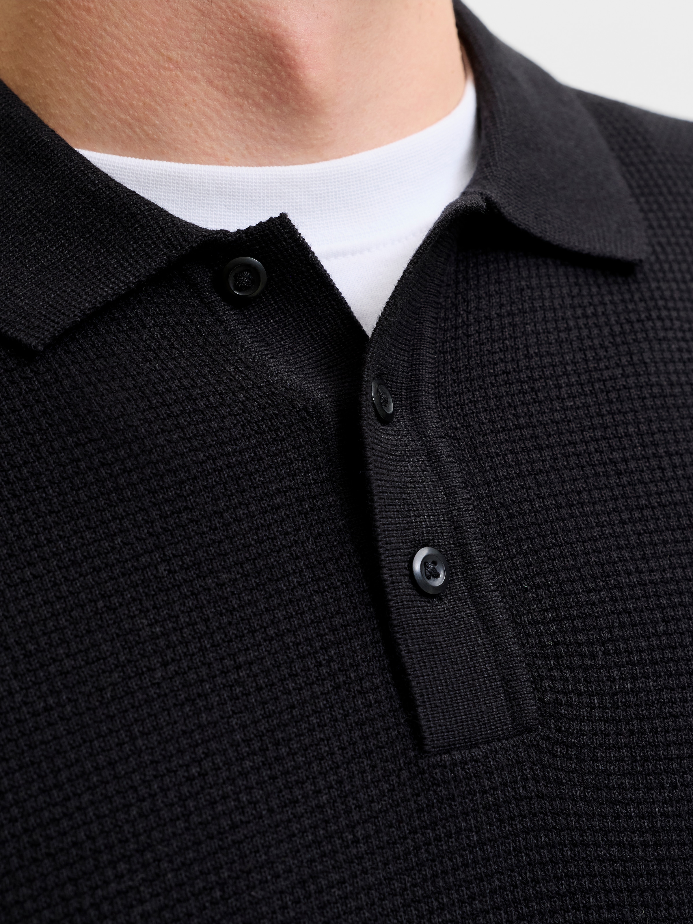 Jack & Jones Polokragenpullover »JJEAUSTIN KNIT LS POLO SN« Baumwollmischung, regular fit