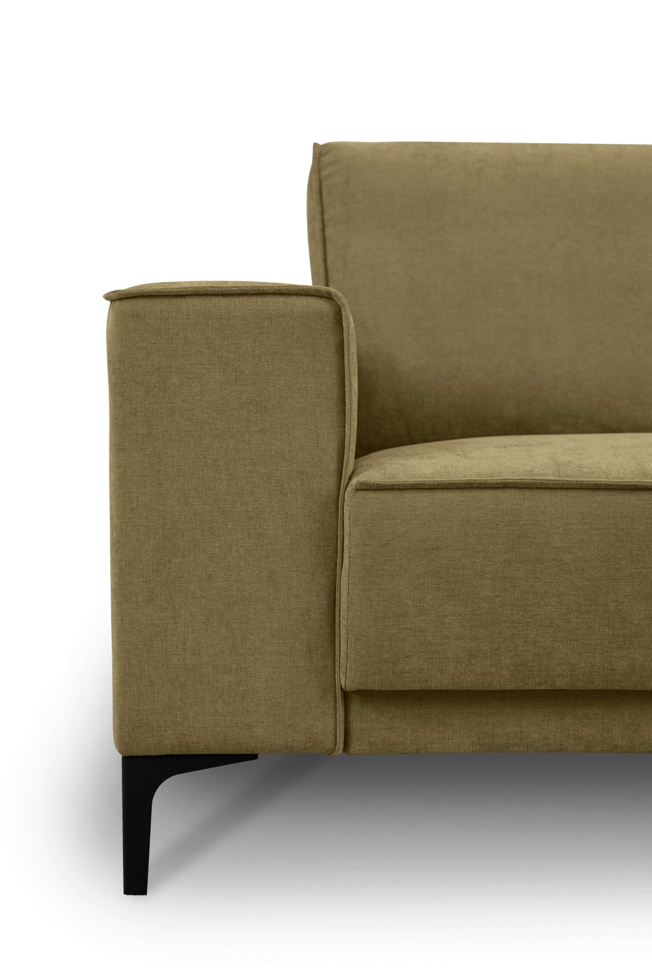 Places of Style Ecksofa »Polsterecke Oland, Struktur, Flachgewebe, Luxus-Microfaser, Boucle«, L-Form, 289 cm, Wellenunterfederung, Skandi-Design, Metallfüße