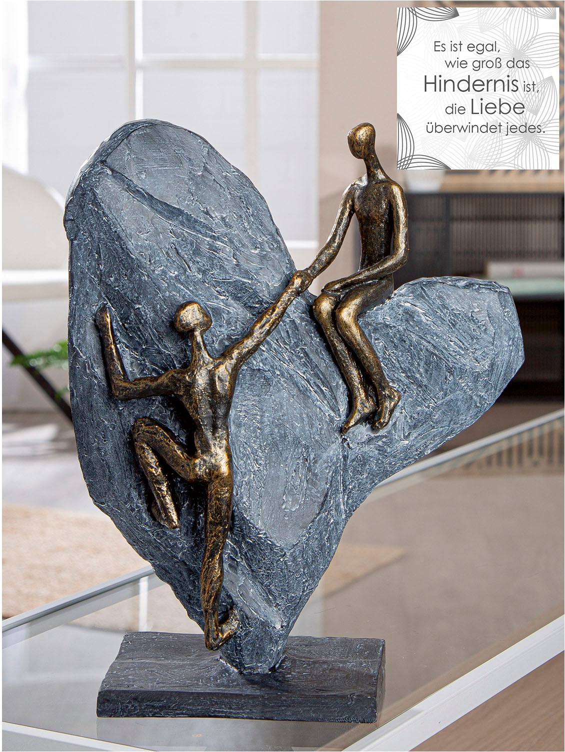 Casablanca by Gilde Dekoobjekt »Skulptur Herz Heart of stone bronzefarben; günstig online kaufen
