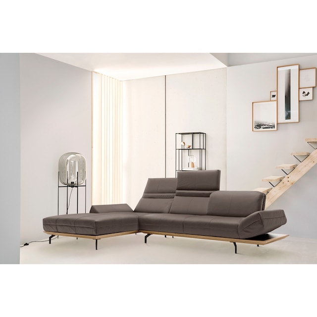 hülsta sofa Ecksofa »hs.420«, in 2 Qualitäten, Holzrahmen in Eiche Natur  oder Nußbaum, Breite 313 cm online bestellen
