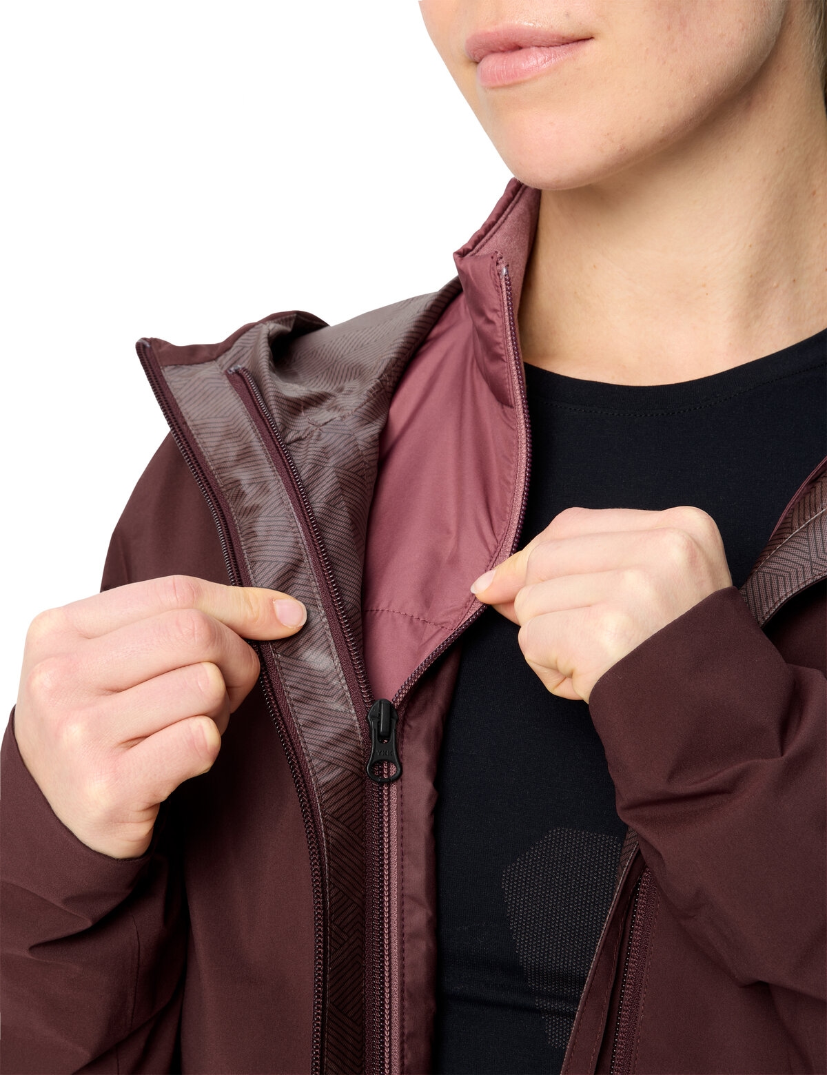 VAUDE 3-in-1-Funktionsjacke »WOMEN'S YARAS 3IN1 JACKET II« 2 Stk. tlg. für Radsport, wasserabweisende Reißverschlüsse, mit Lyocell-Fasern