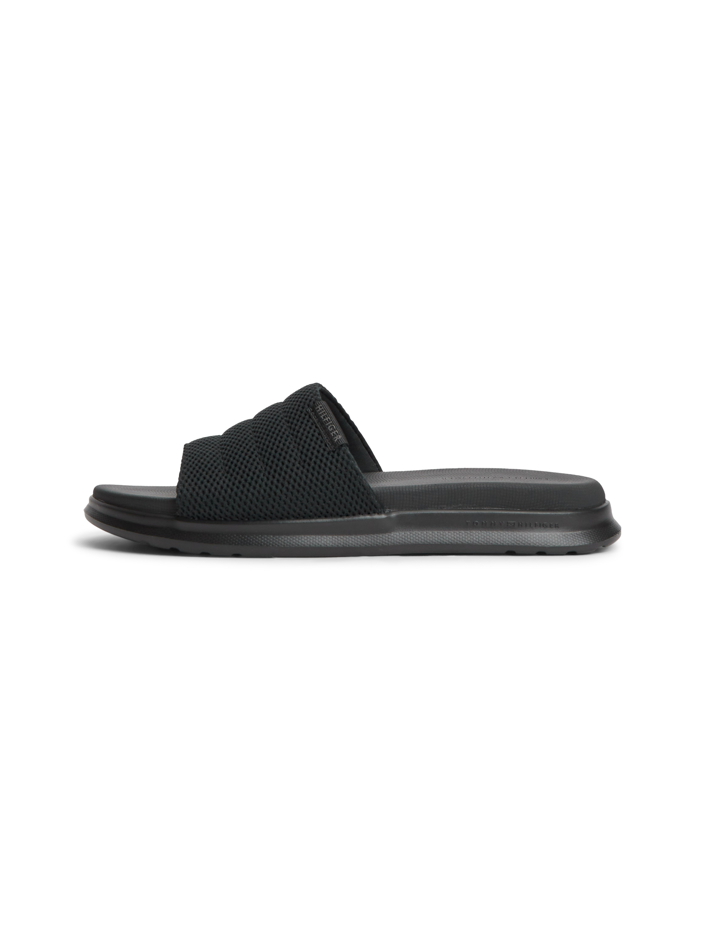 Tommy Hilfiger Pantolette »DUAL DENSITY TEXTILE POOL SLIDE«  Sommerschuh, Poolslides mit modischer Ziersteppung