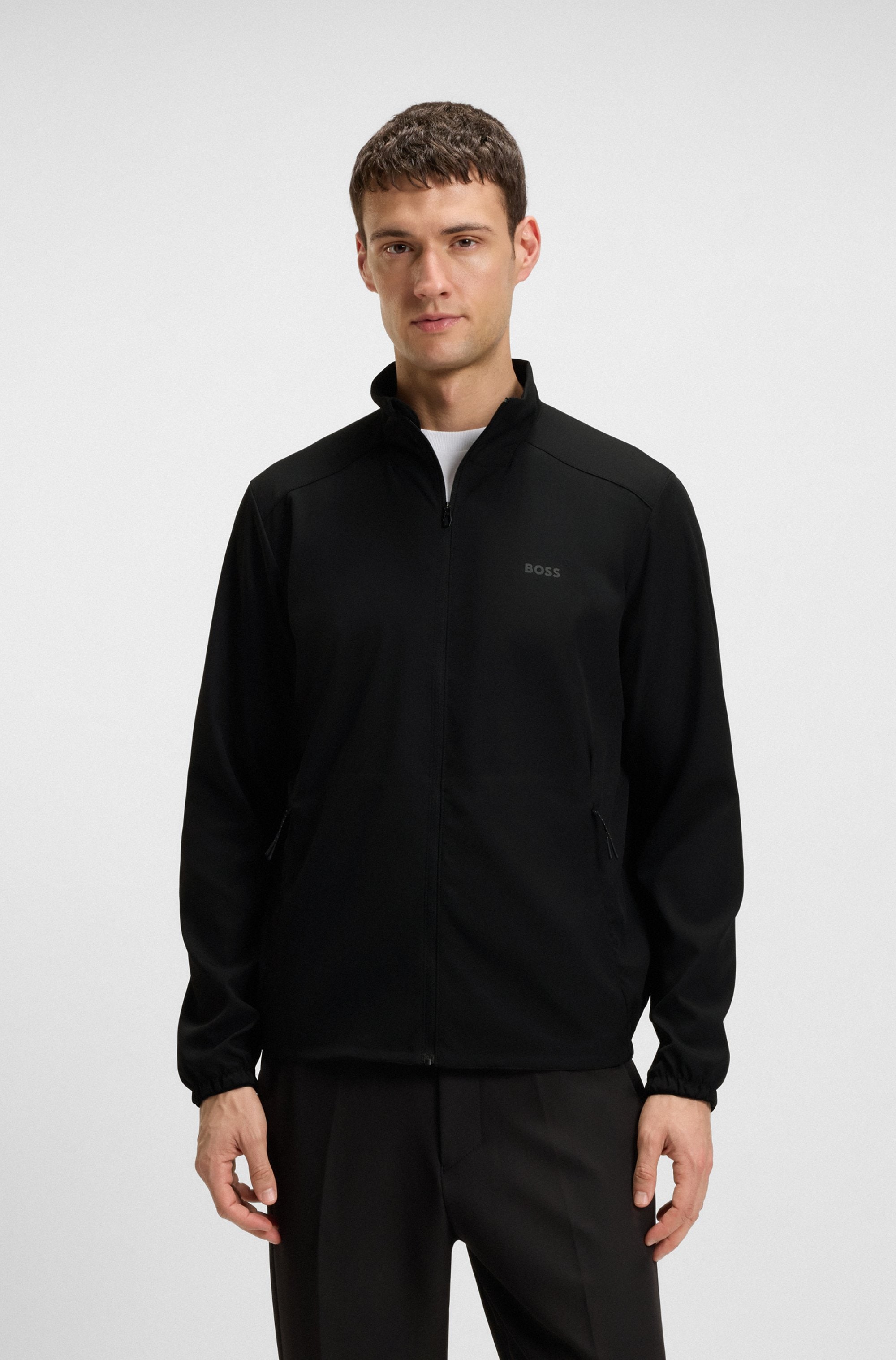 BOSS Sweatjacke »Mix&Match Jacket Z«, mit Kontrastnaht am Ärmel